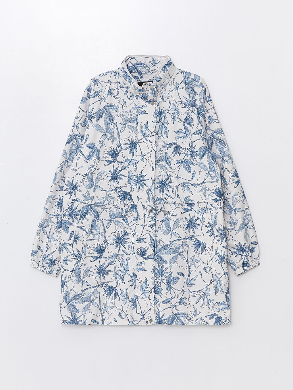 Дождевик с воротником-трубой и узором для женщин