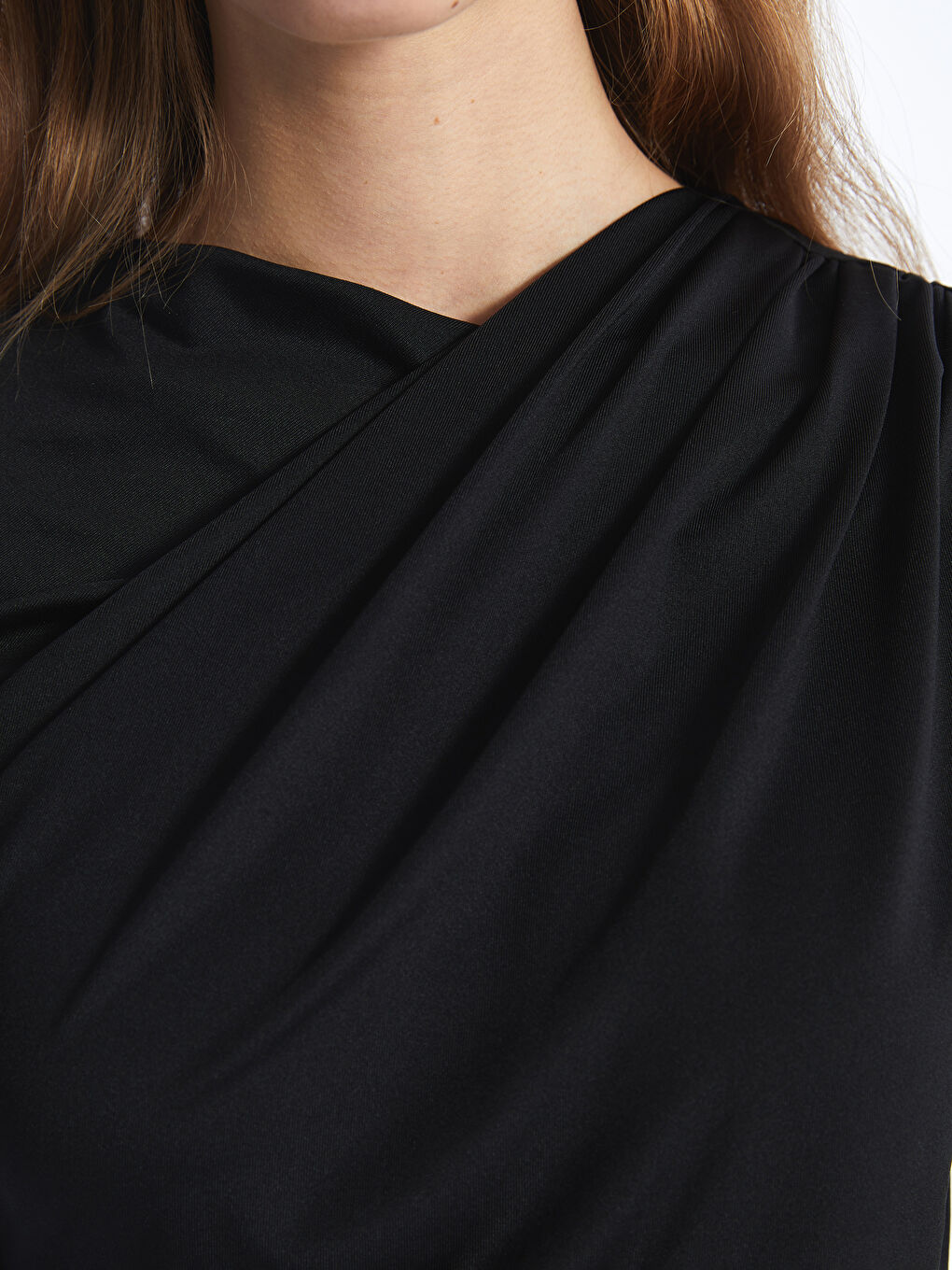 بلوزة نسائية بأكمام طويلة وياقة دائرية -S48573Z8-CVL