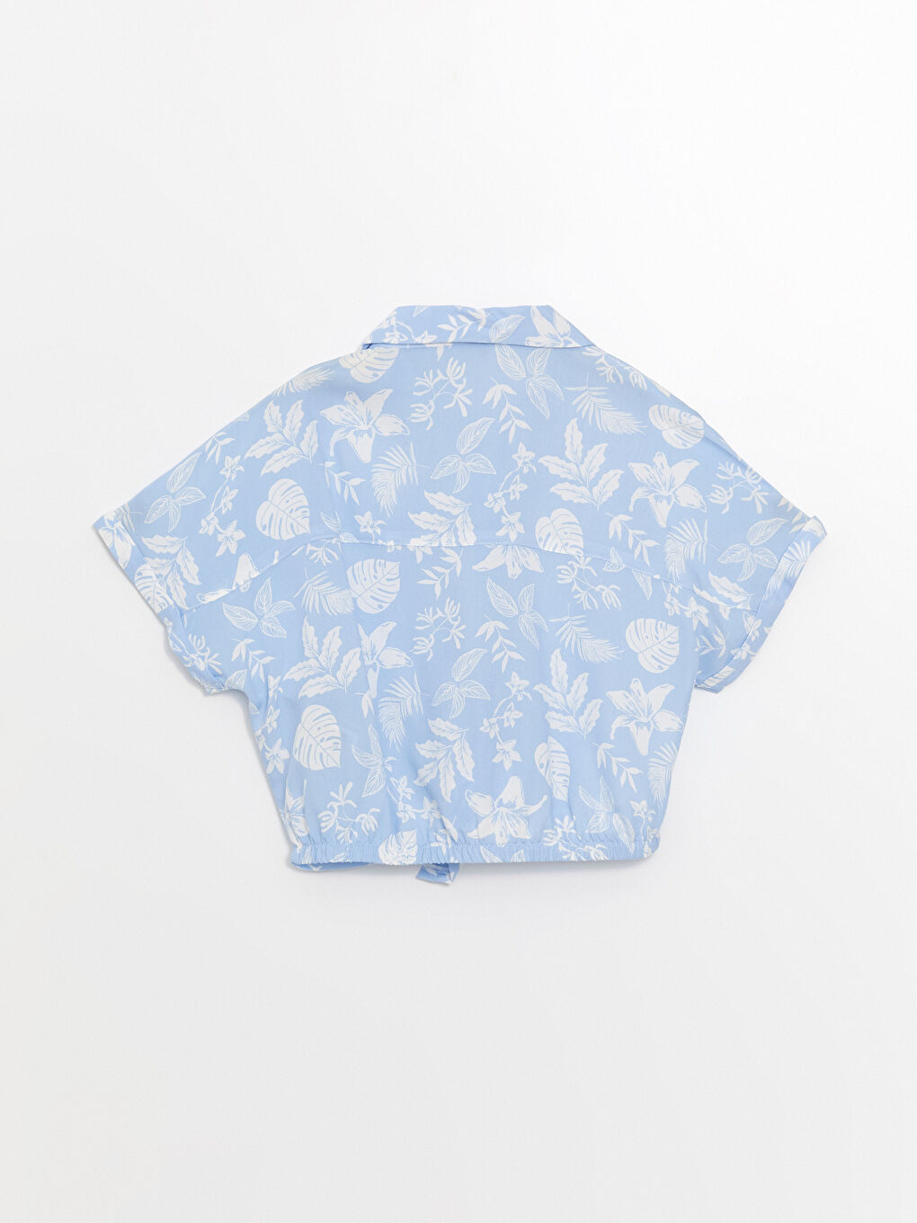 LCW Kids Lila Desenli Kısa Kollu Kız Çocuk Crop Gömlek - 2
