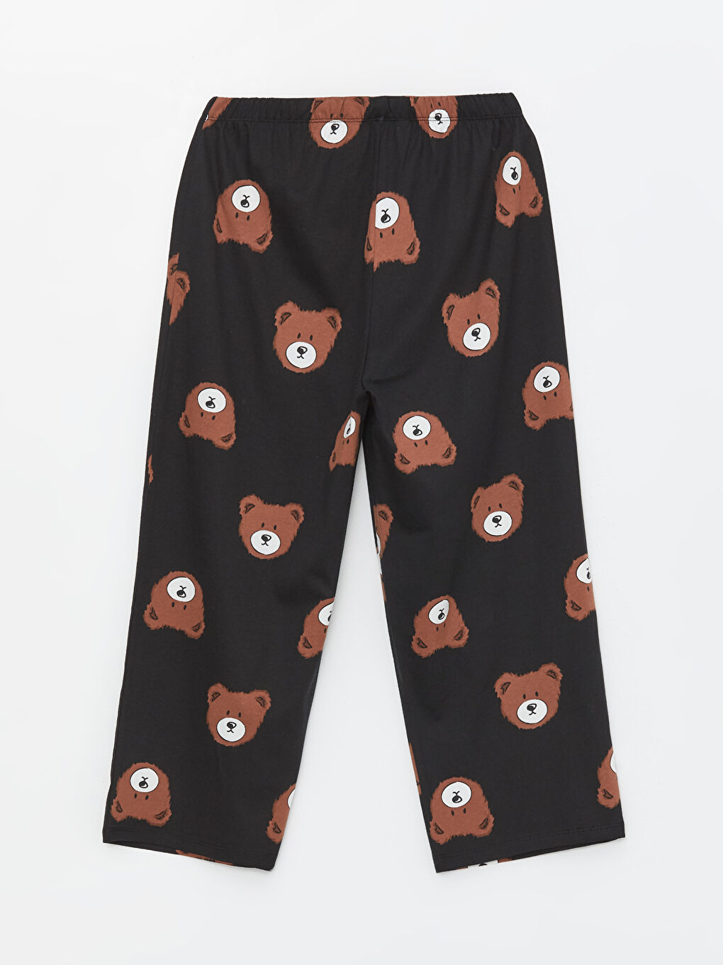 Siyah Beli Lastikli Baskılı Kadın Kapri Pijama Altı-1