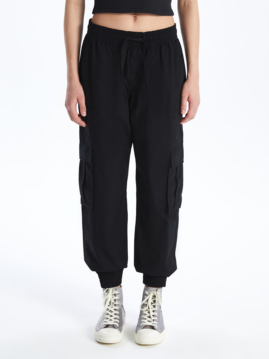 Elasticated Waist Jogger Women's Cargo Trousers -S48654Z8-CVL