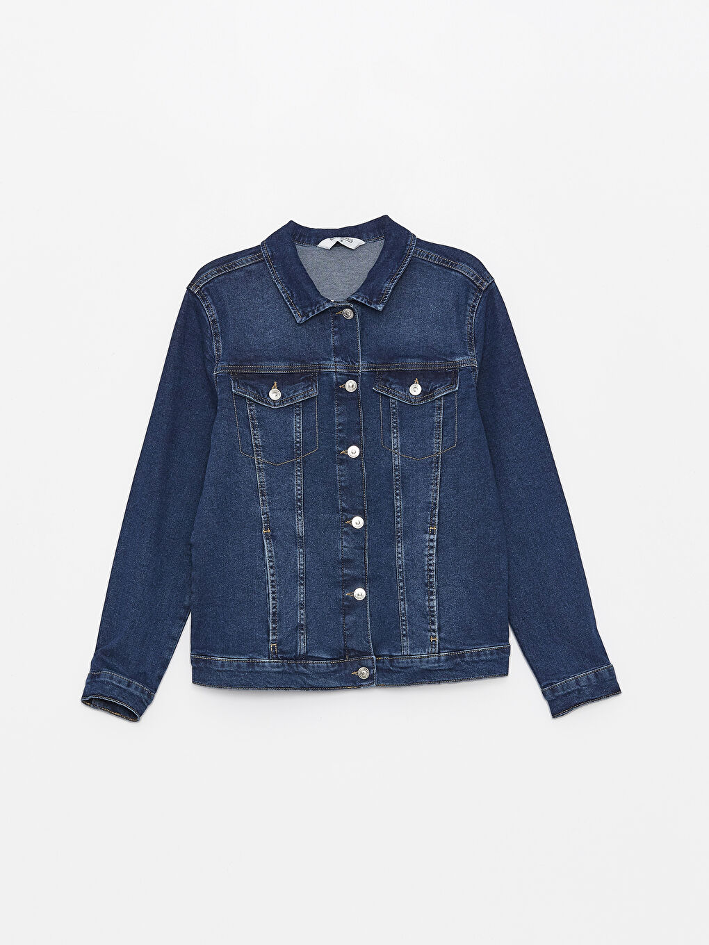 İndigo Gömlek Yaka Kadın Jean Ceket-4