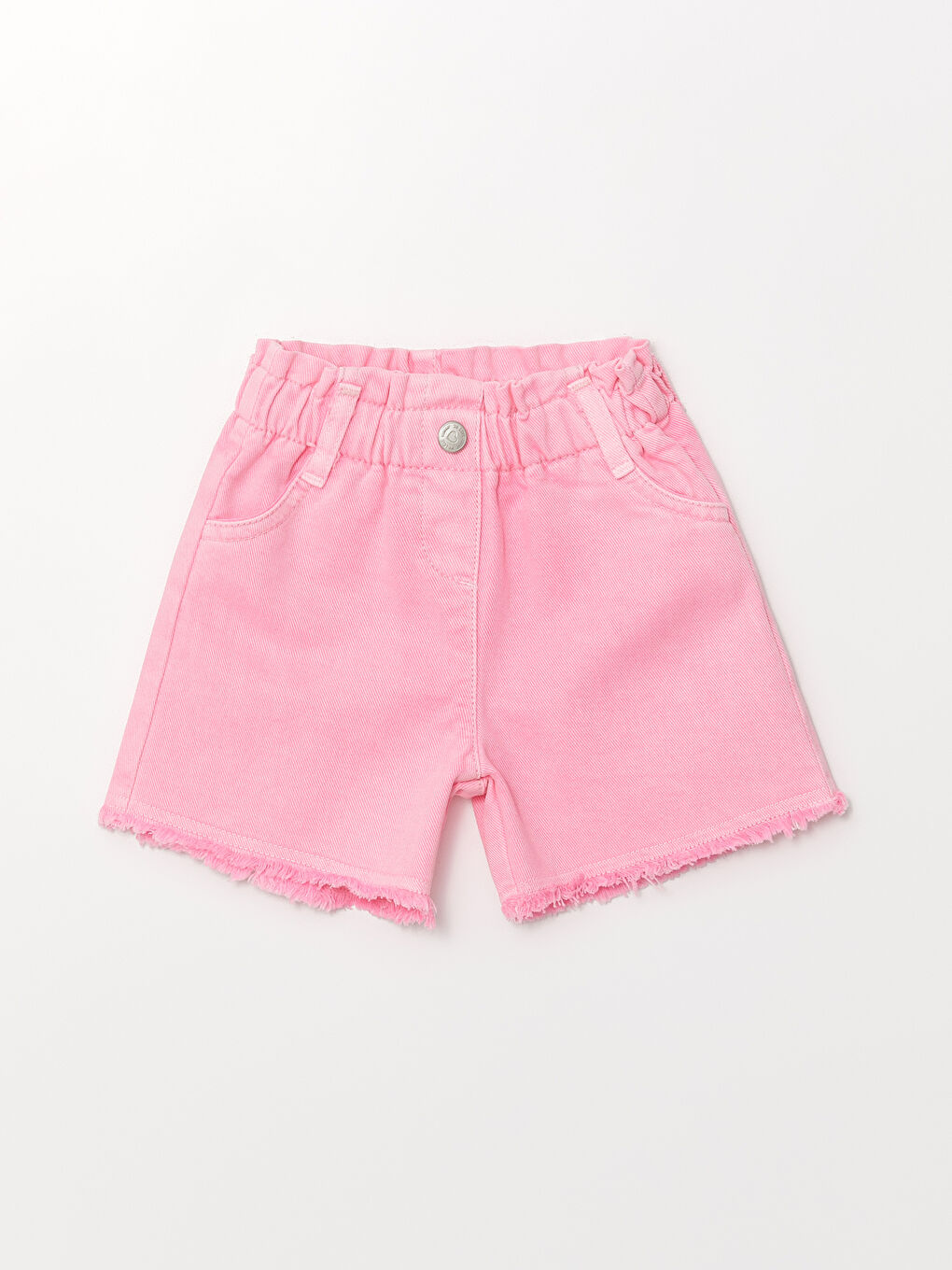 LCW baby Neon Pembe Beli Lastikli Basic Kız Bebek Şort