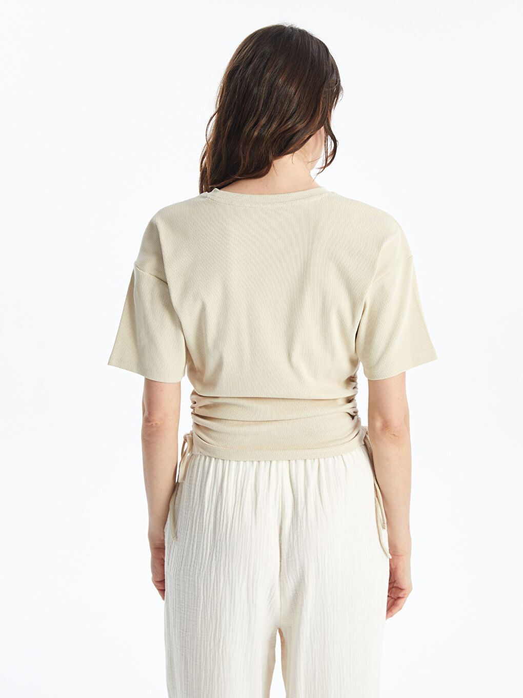 Crew Neck Plain Short Sleeve Women's T-Shirt -S48699Z8-G7K