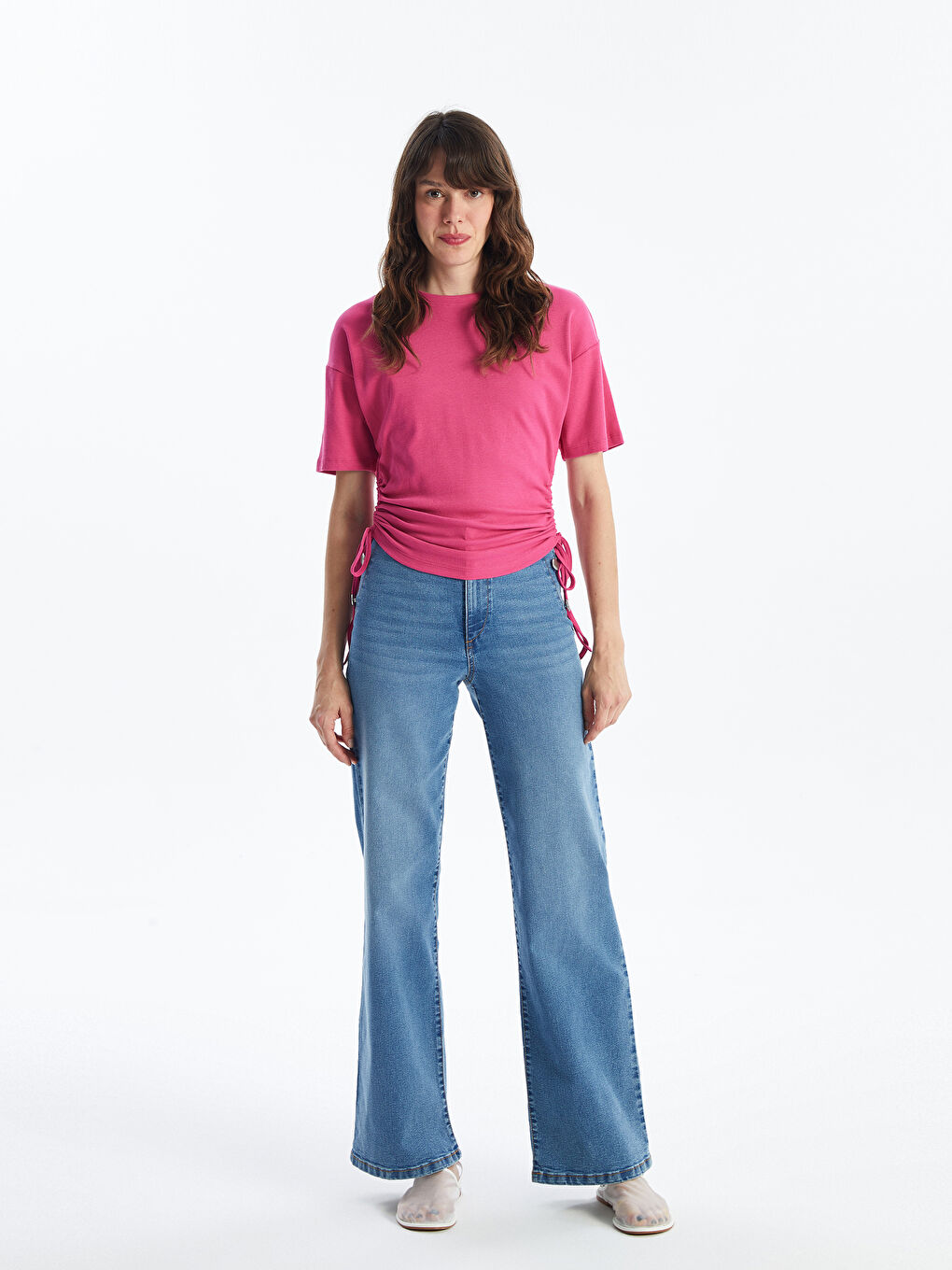 Crew Neck Plain Short Sleeve Women's T-Shirt -S48699Z8-GRK