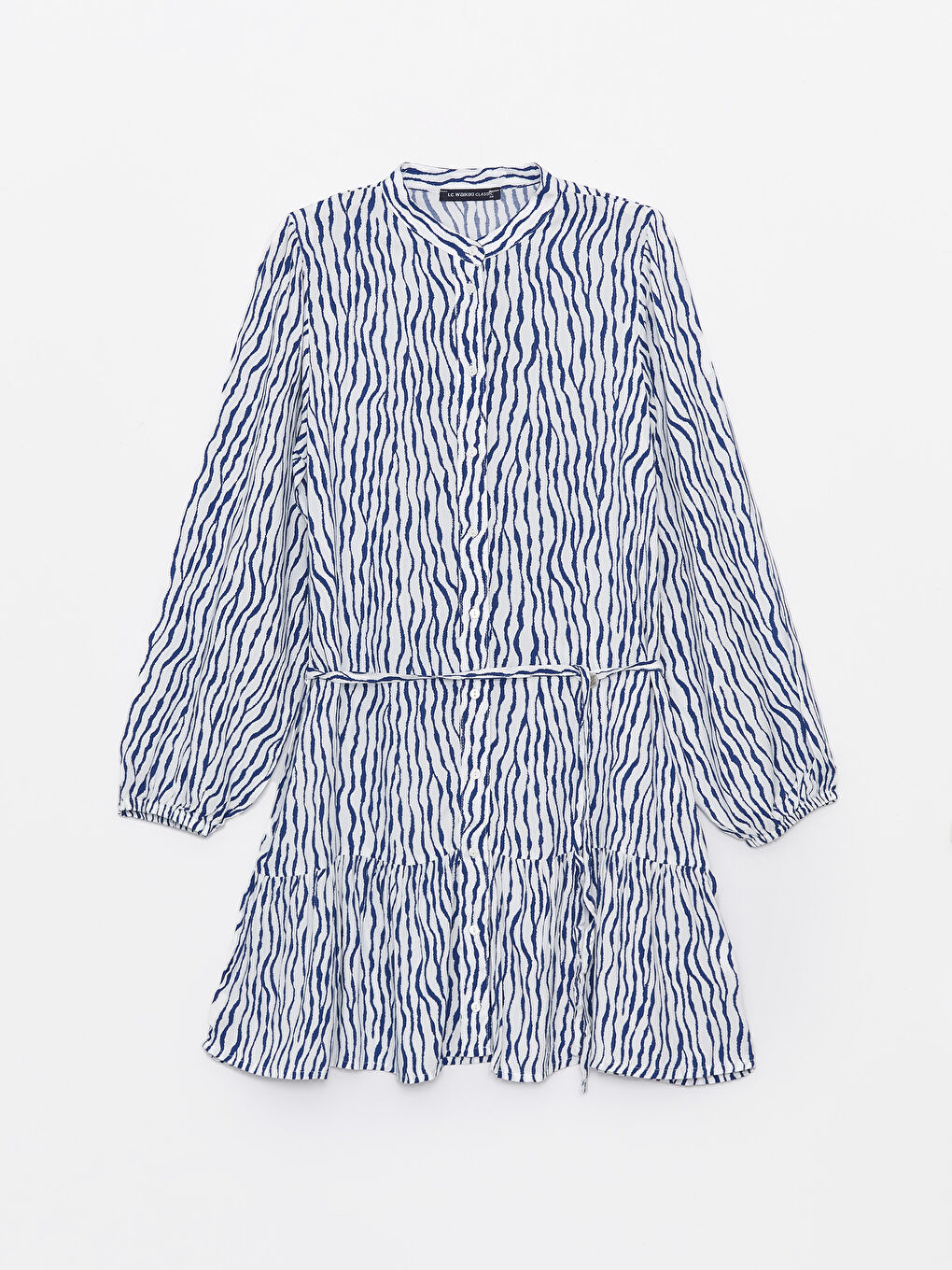 Дөңгелек жағалы өрнекті әйелдерге арналған жейде туника-5