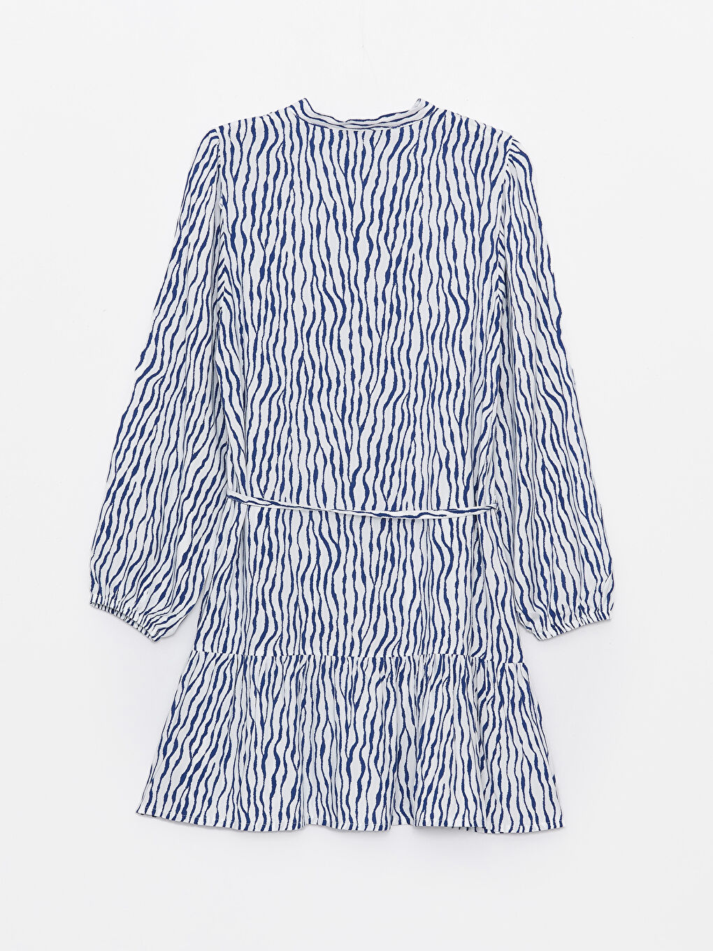 Дөңгелек жағалы өрнекті әйелдерге арналған жейде туника-6