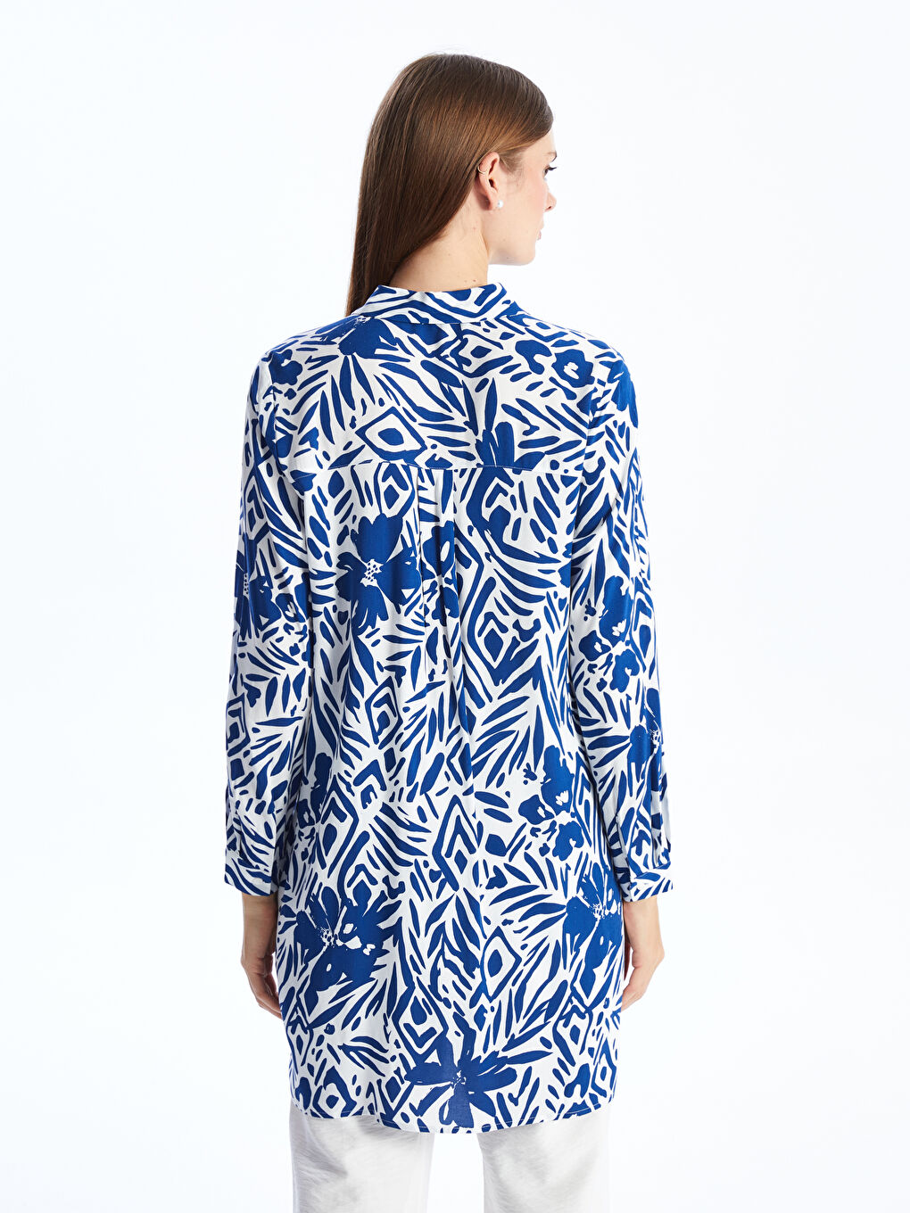 Patterned Women's Shirt Tunic -S48706Z8-LSJ