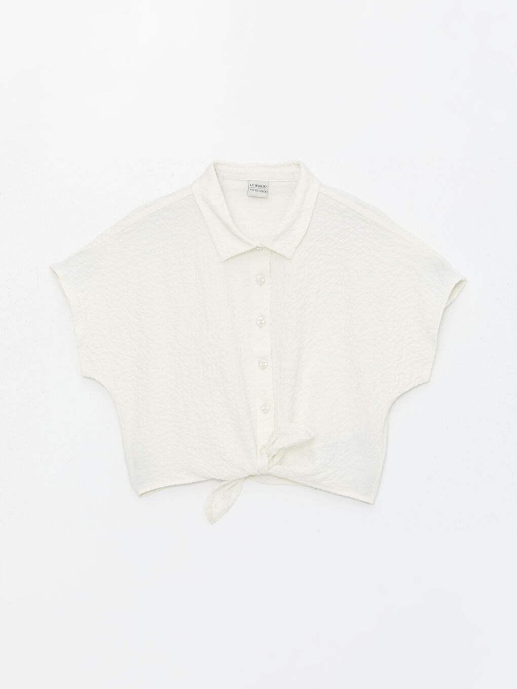 LCW Kids Basic Short Sleeve Girls' Crop Shirt -S48735Z4-FDU