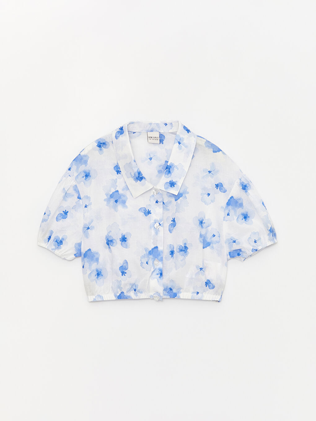 Floral Short Sleeve Girls' Crop Shirt -S48759Z4-LRA