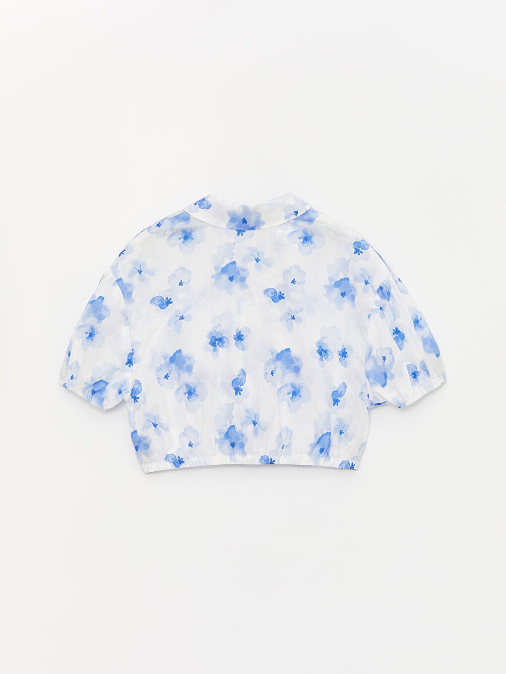 Floral Short Sleeve Girls' Crop Shirt -S48759Z4-LRA