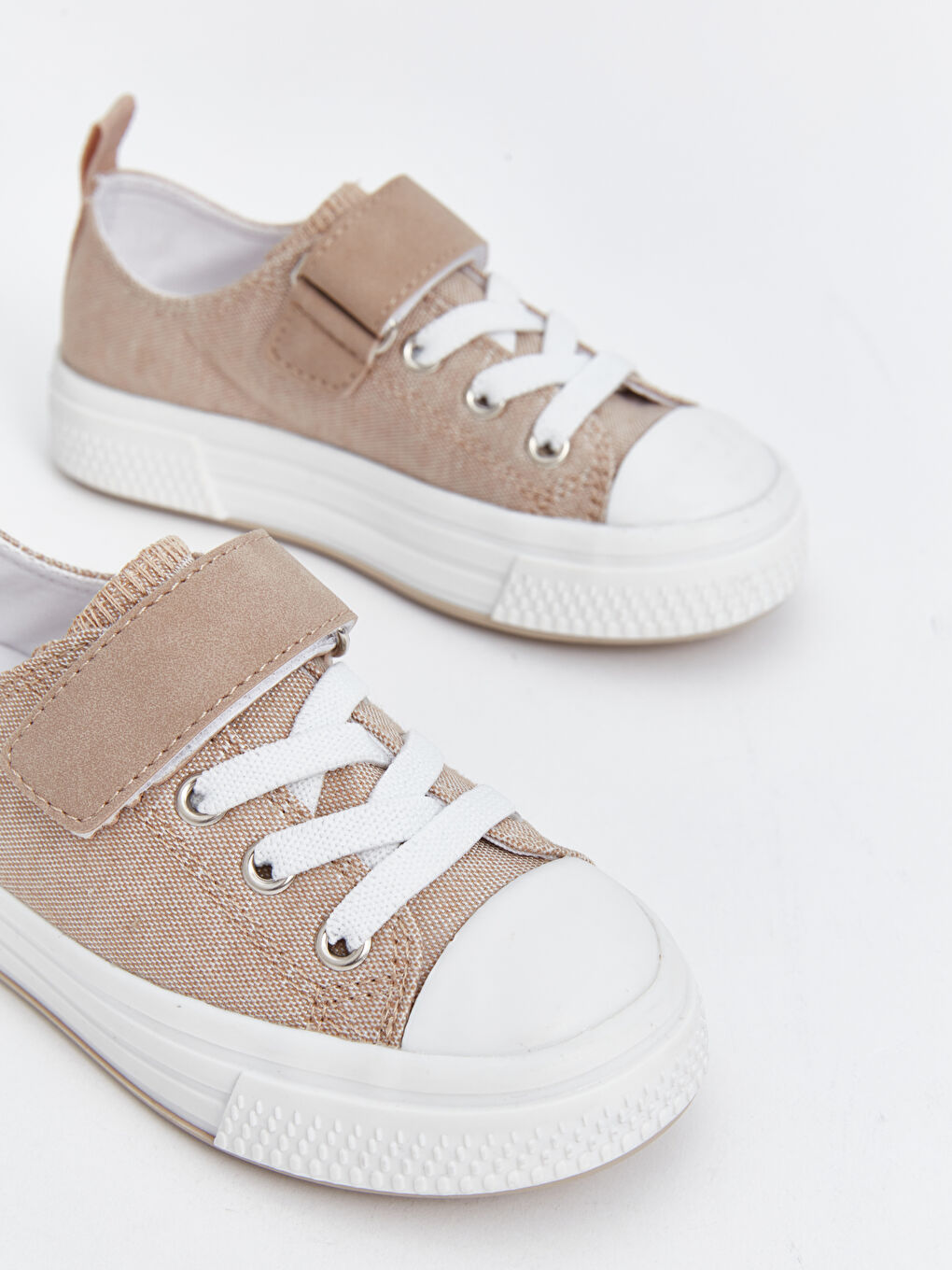 Bej Bağcık ve Cırt Cırtlı Erkek Bebek Spor Ayakkabı-2