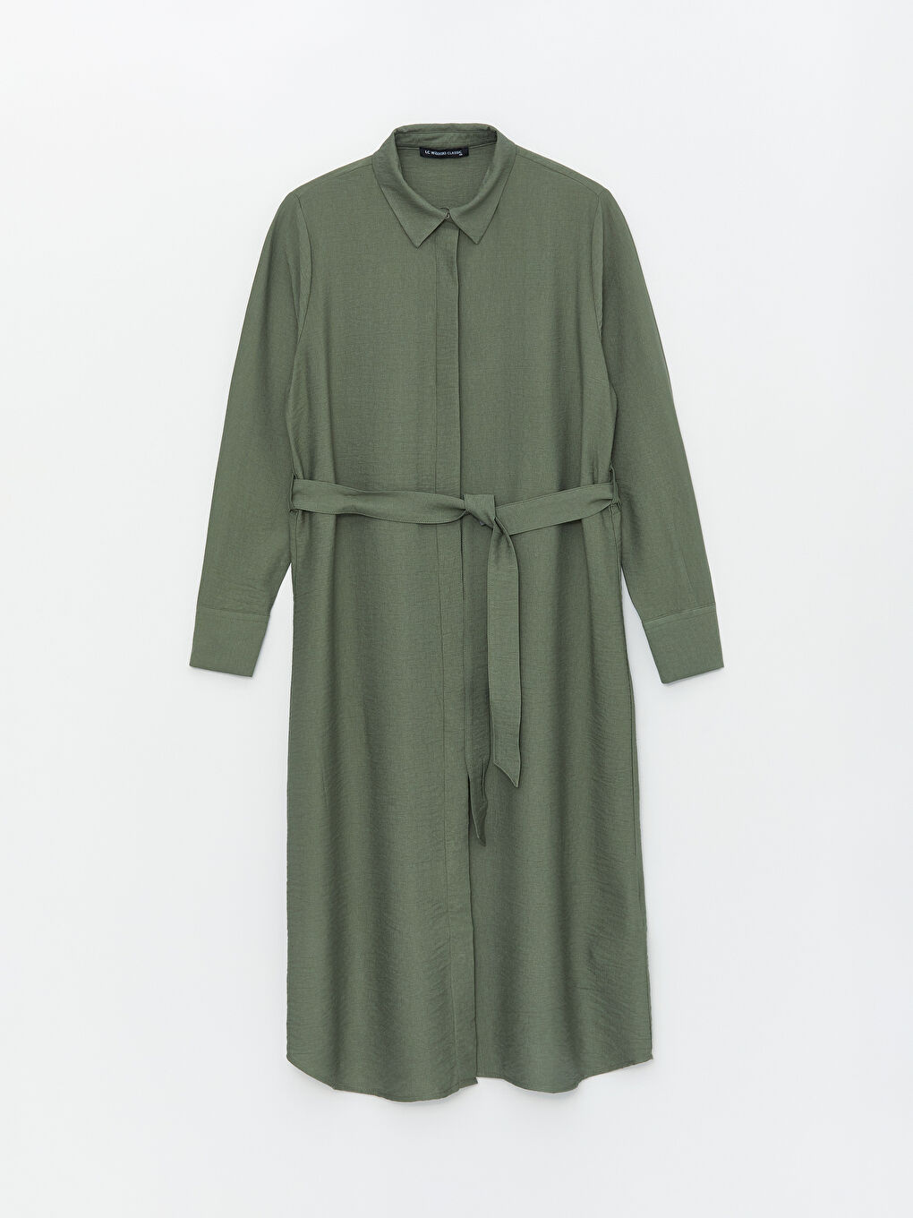 Rochie cămașă simplă cu mânecă lungă pentru femei-6