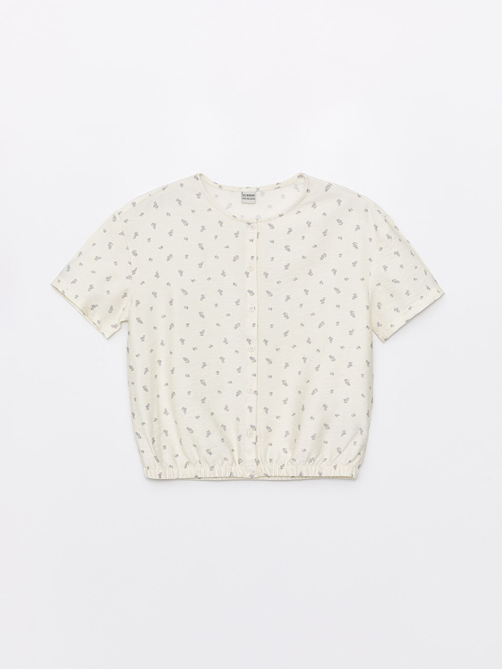 LCW Kids Crew Neck Short Sleeve Girls' Crop Shirt -S48802Z4-LRB