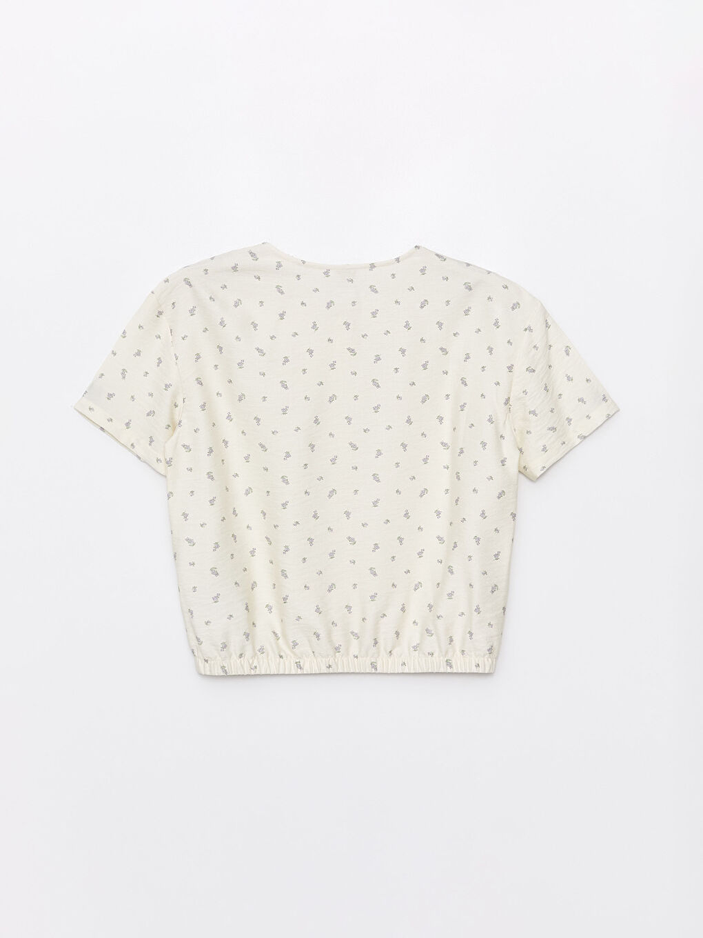 LCW Kids Crew Neck Short Sleeve Girls' Crop Shirt -S48802Z4-LRB