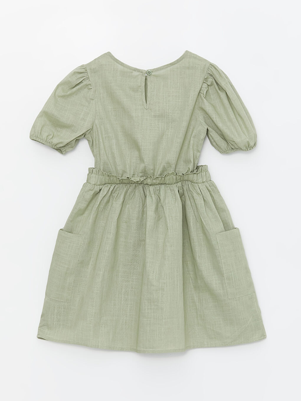 فستان للبنات بياقة دائرية-1