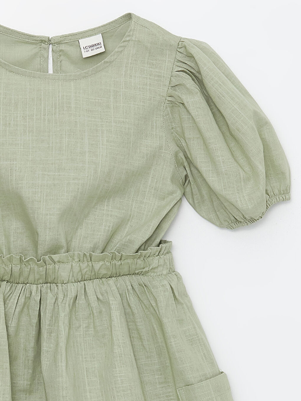 فستان للبنات بياقة دائرية-2