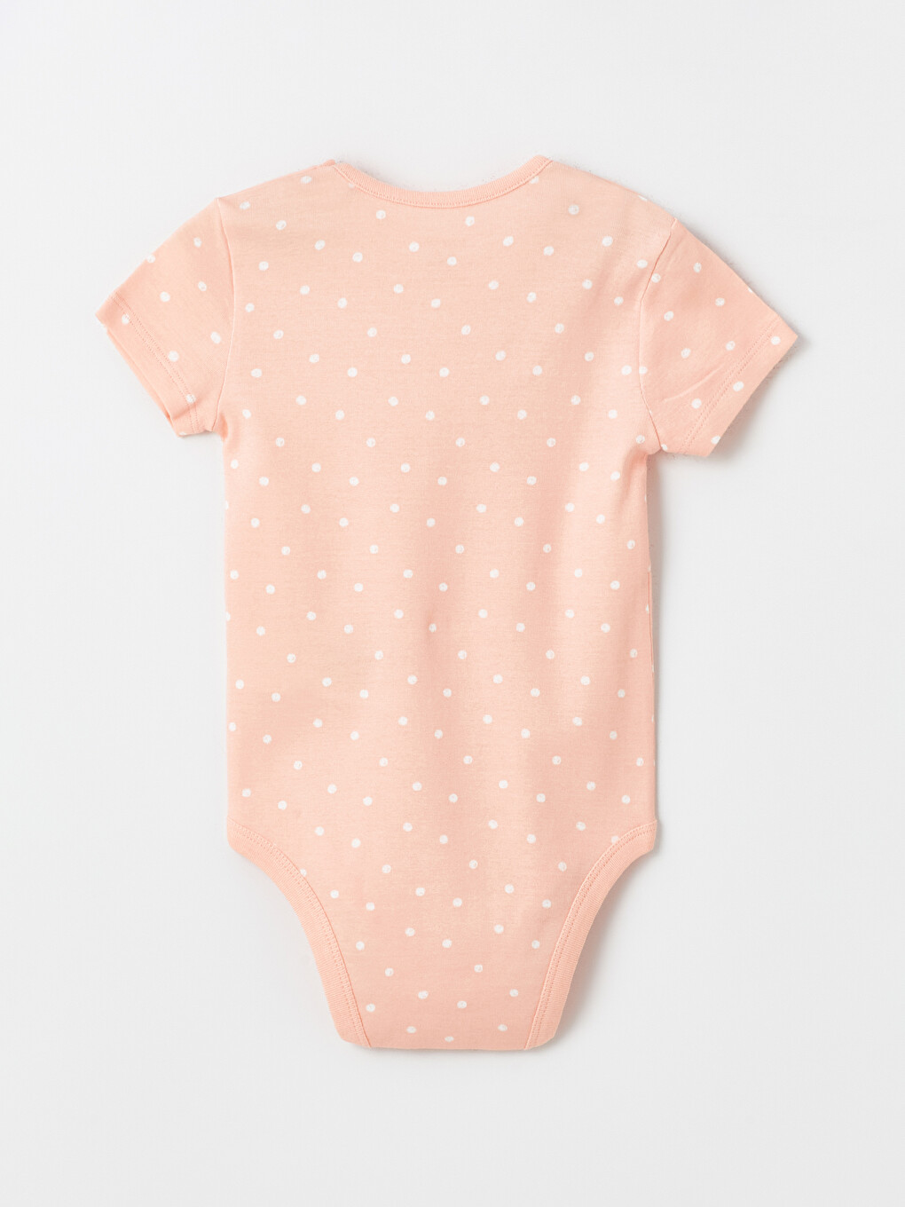 Pembe Bisiklet Yaka Puantiyeli Kız Bebek Çıtçıtlı Body-1