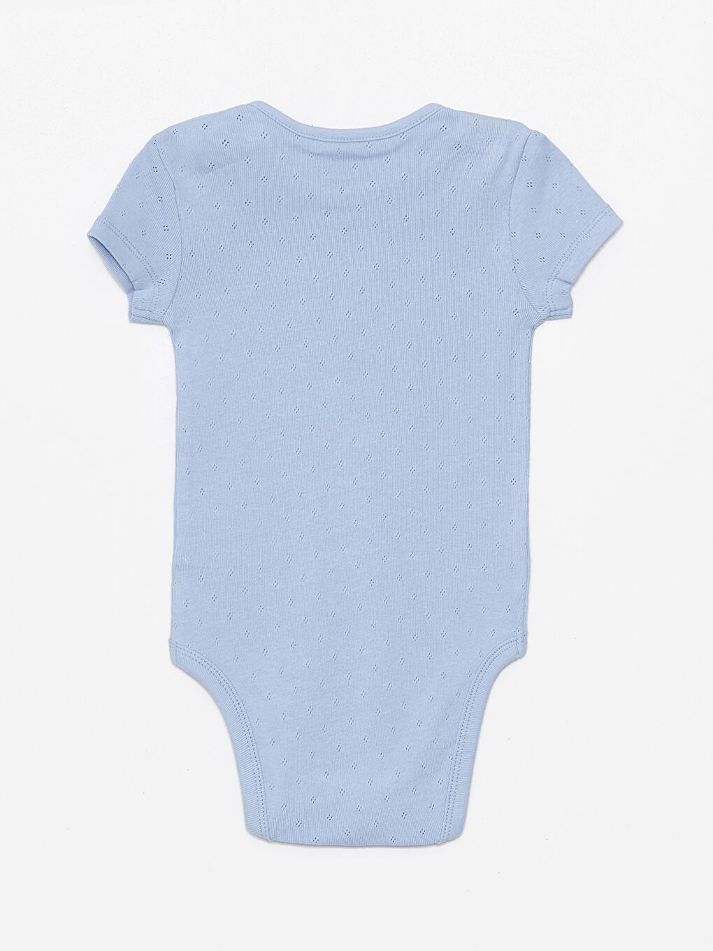 Mavi Kısa Kollu Erkek Bebek Çıtçıtlı Body-1