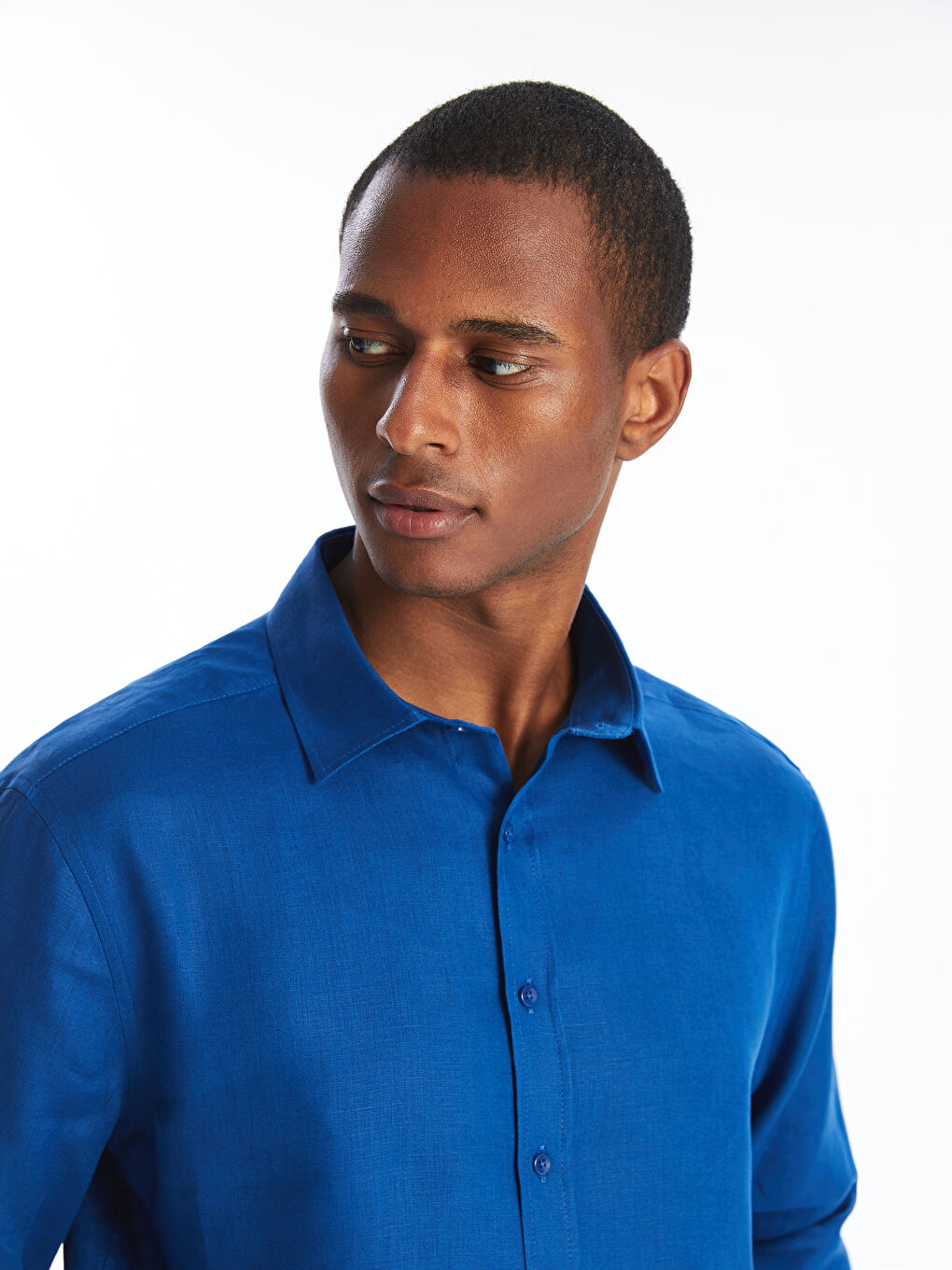 Regular Fit Long Sleeve Linen Men's Shirt -S48866Z8-HLM