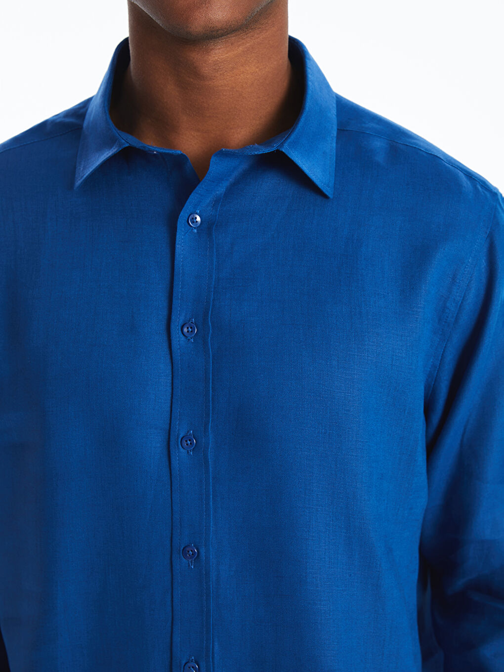 Regular Fit Long Sleeve Linen Men's Shirt -S48866Z8-HLM