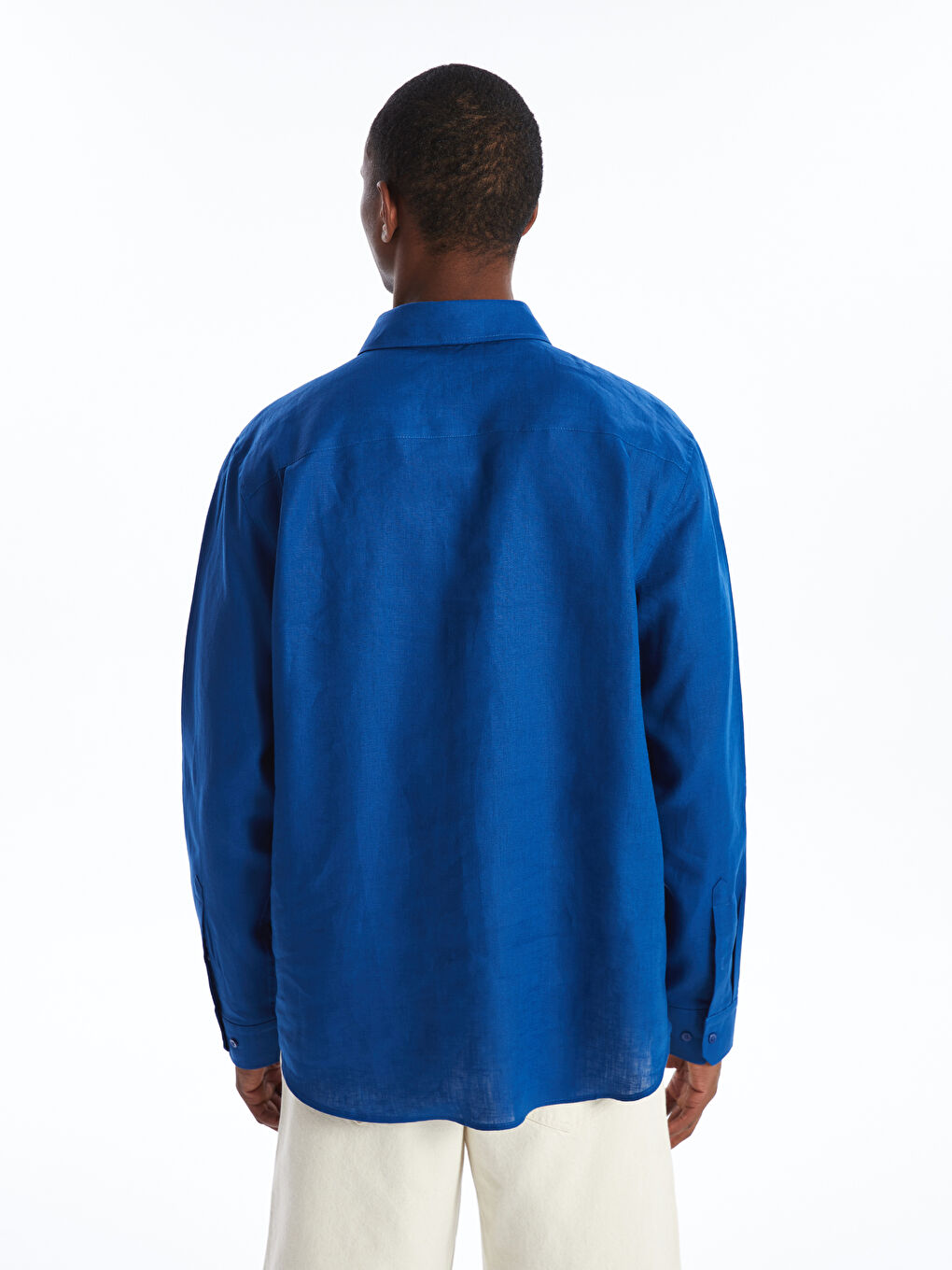 Regular Fit Long Sleeve Linen Men's Shirt -S48866Z8-HLM