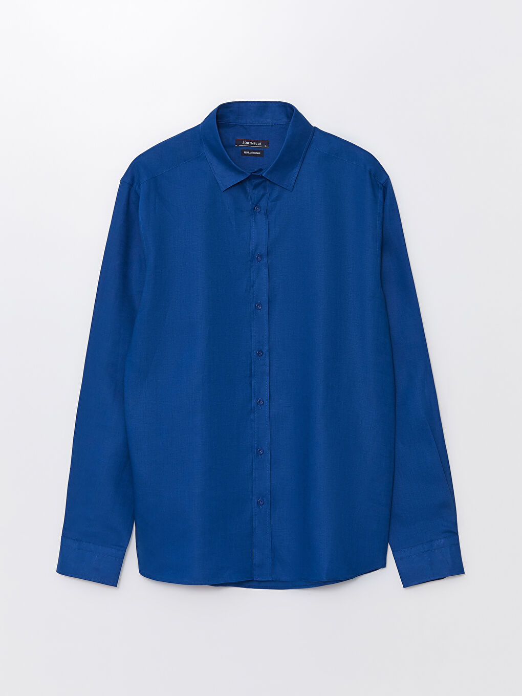 Regular Fit Long Sleeve Linen Men's Shirt -S48866Z8-HLM
