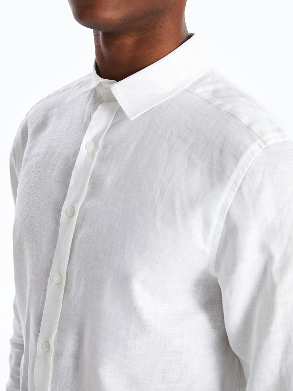 Regular Fit Long Sleeve Linen Men's Shirt -S48866Z8-Q6K