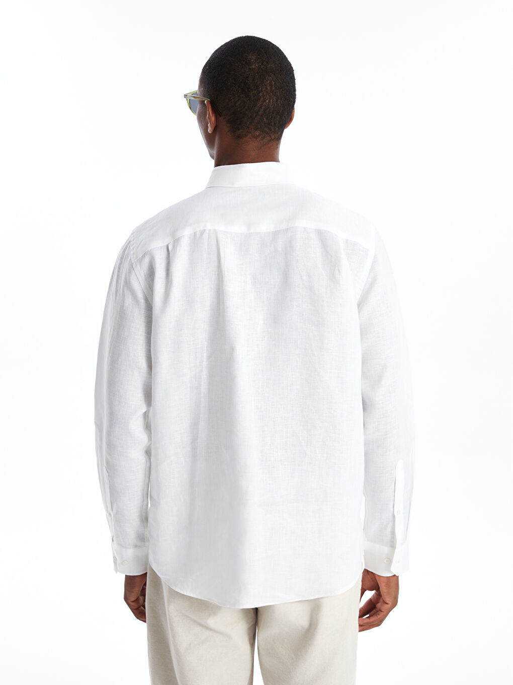 Regular Fit Long Sleeve Linen Men's Shirt -S48866Z8-Q6K