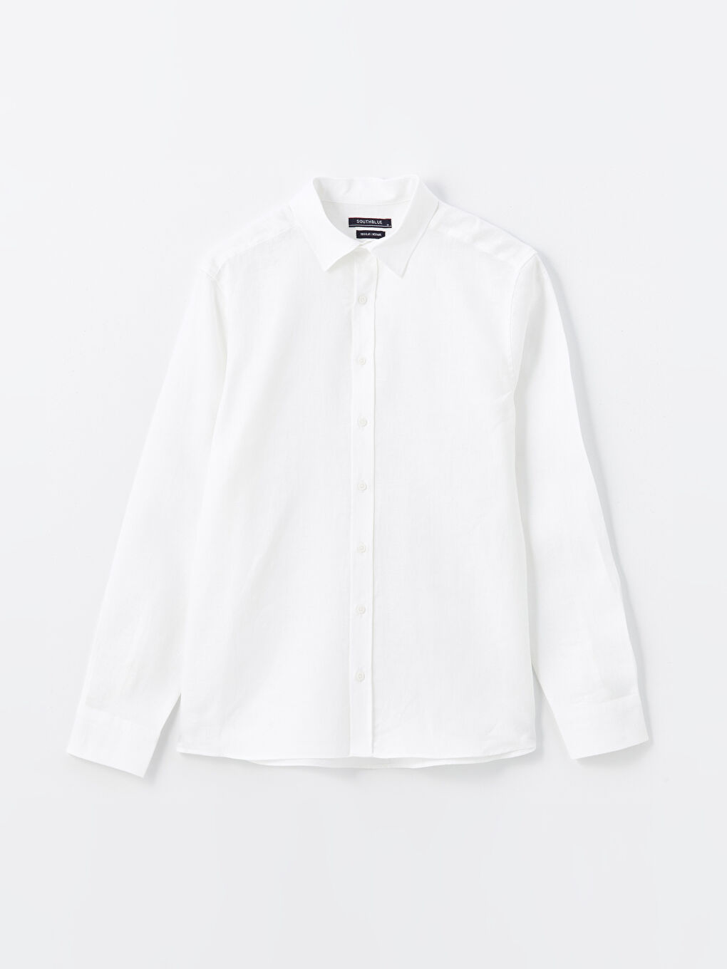 Regular Fit Long Sleeve Linen Men's Shirt -S48866Z8-Q6K