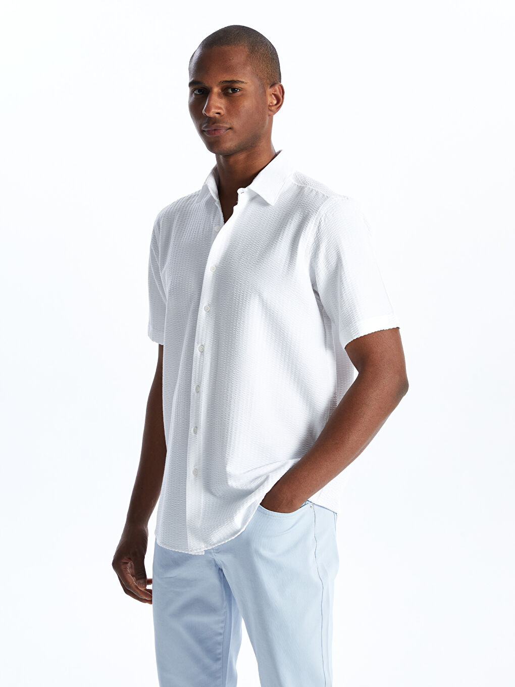 Regular Fit Short Sleeve Men's Shirt -S48887Z8-Q6K
