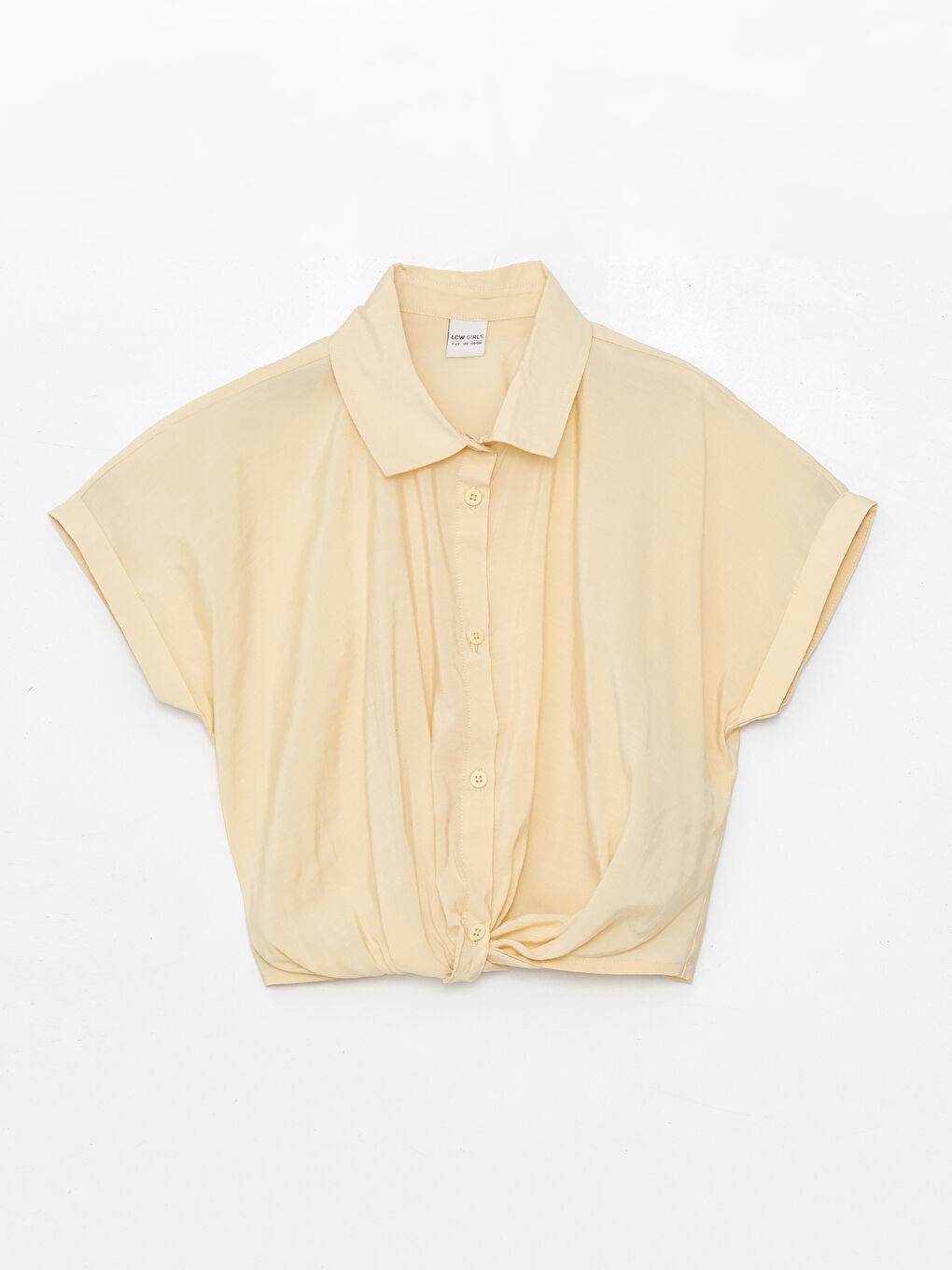 Basic Short Sleeve Girls' Crop Shirt -S48899Z4-FRE