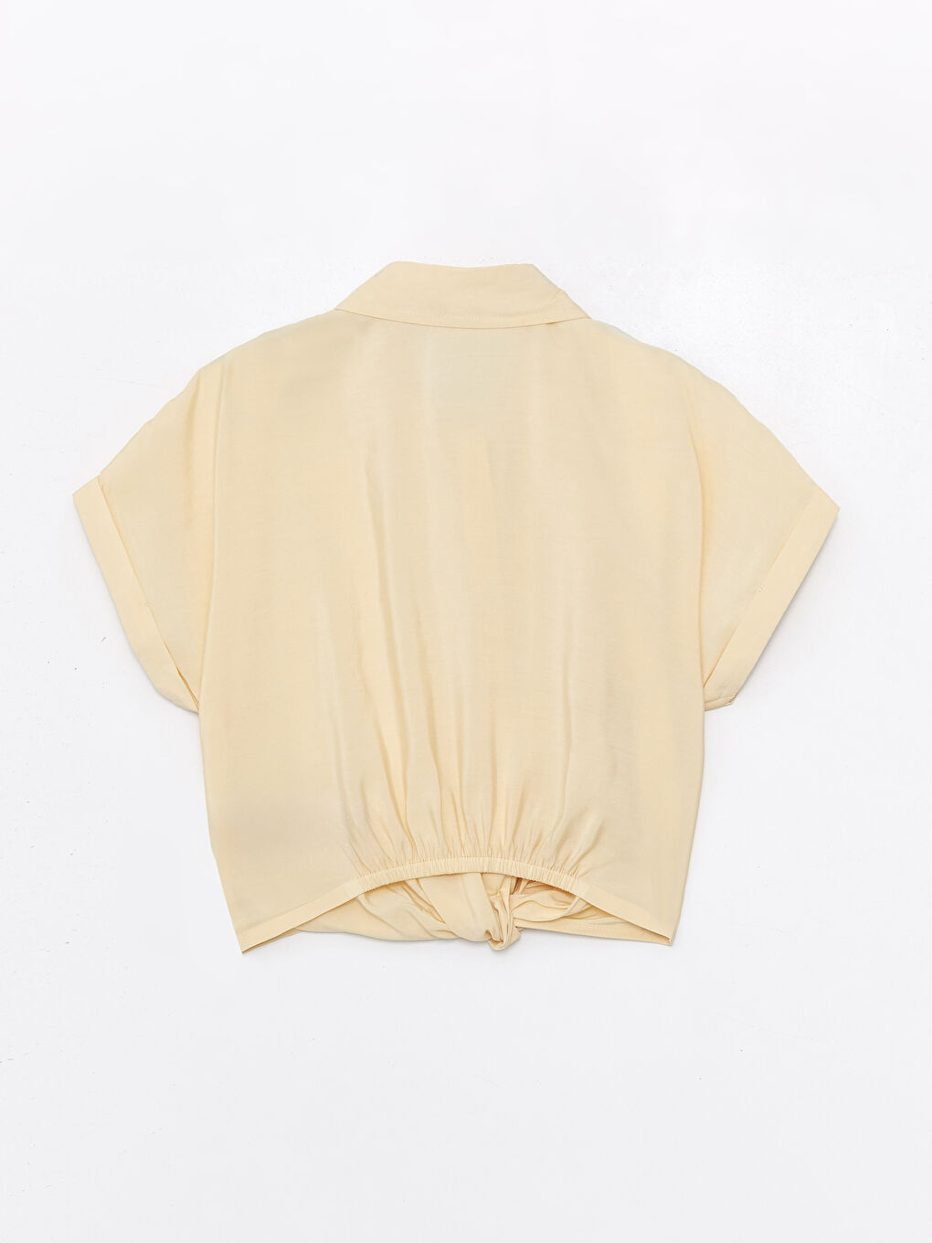 Basic Short Sleeve Girls' Crop Shirt -S48899Z4-FRE