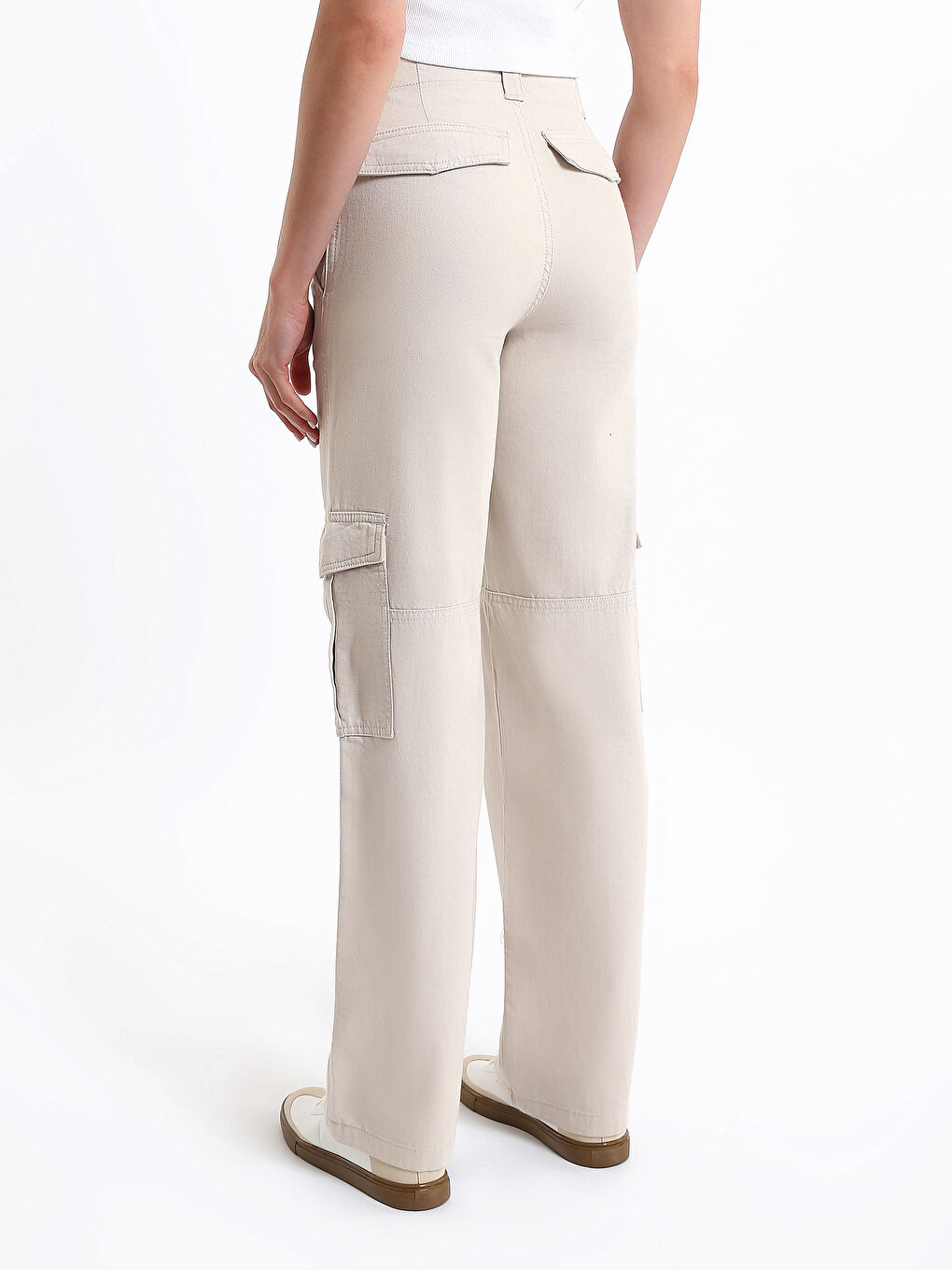 Standard Fit Gabardine Women's Cargo Trousers-15
