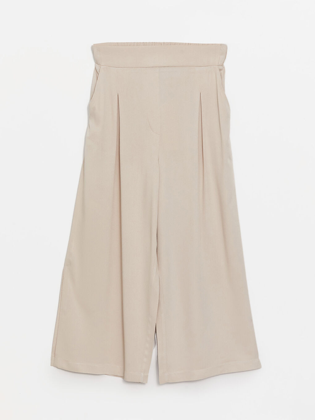 XSIDE Elasticated Waist Plain Wide Leg Women's Trousers -S48926Z8-CTL