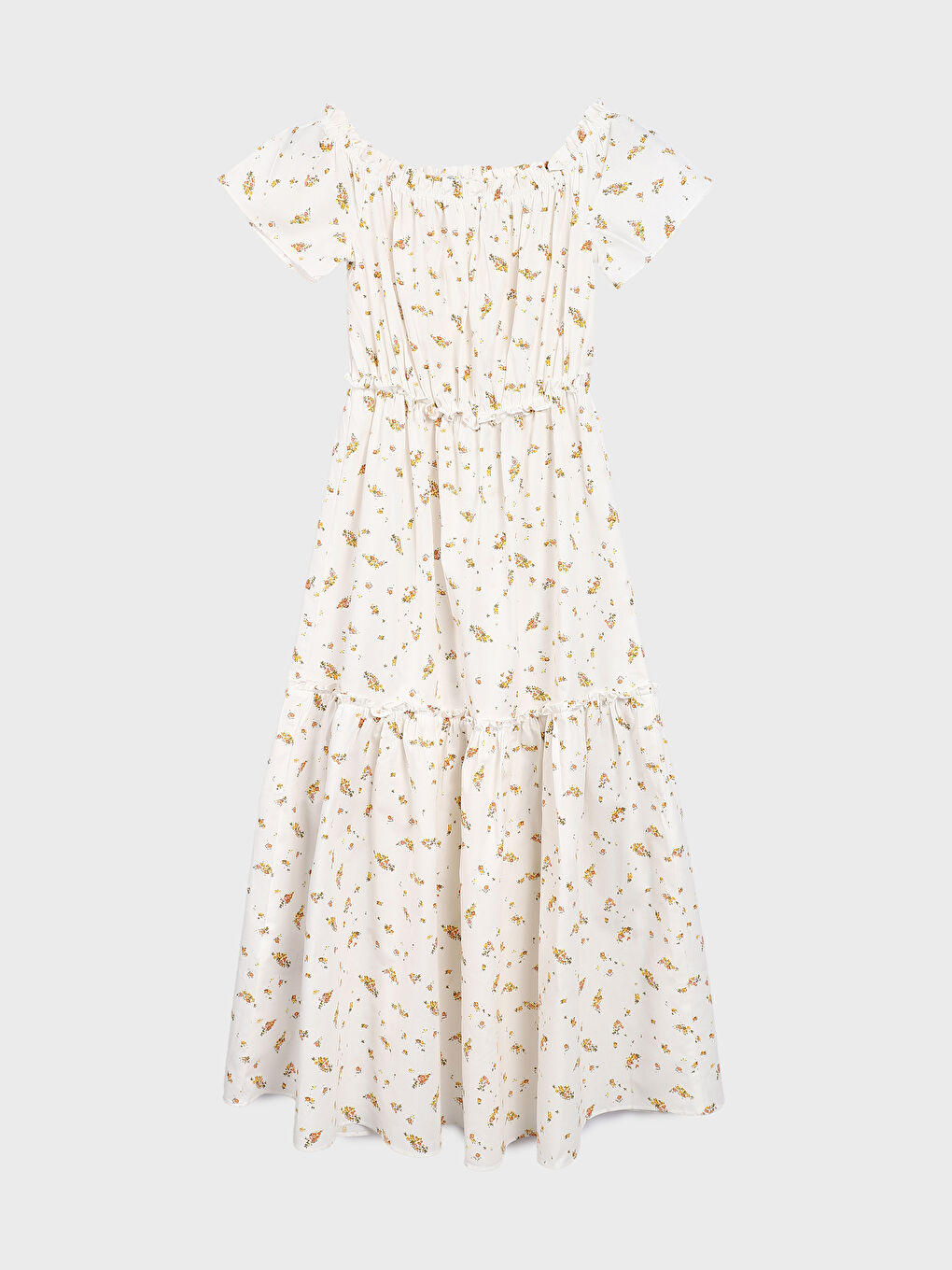 فستان ياقة سلاش سادة كم قصير للسيدات