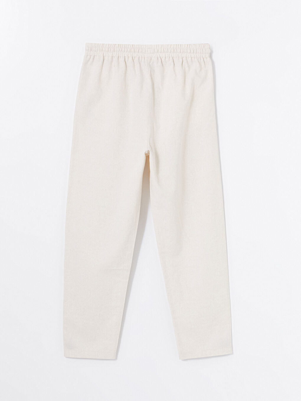 Elasticated Waist Plain Linen Blend Women's Trousers -S48946Z8-YB2