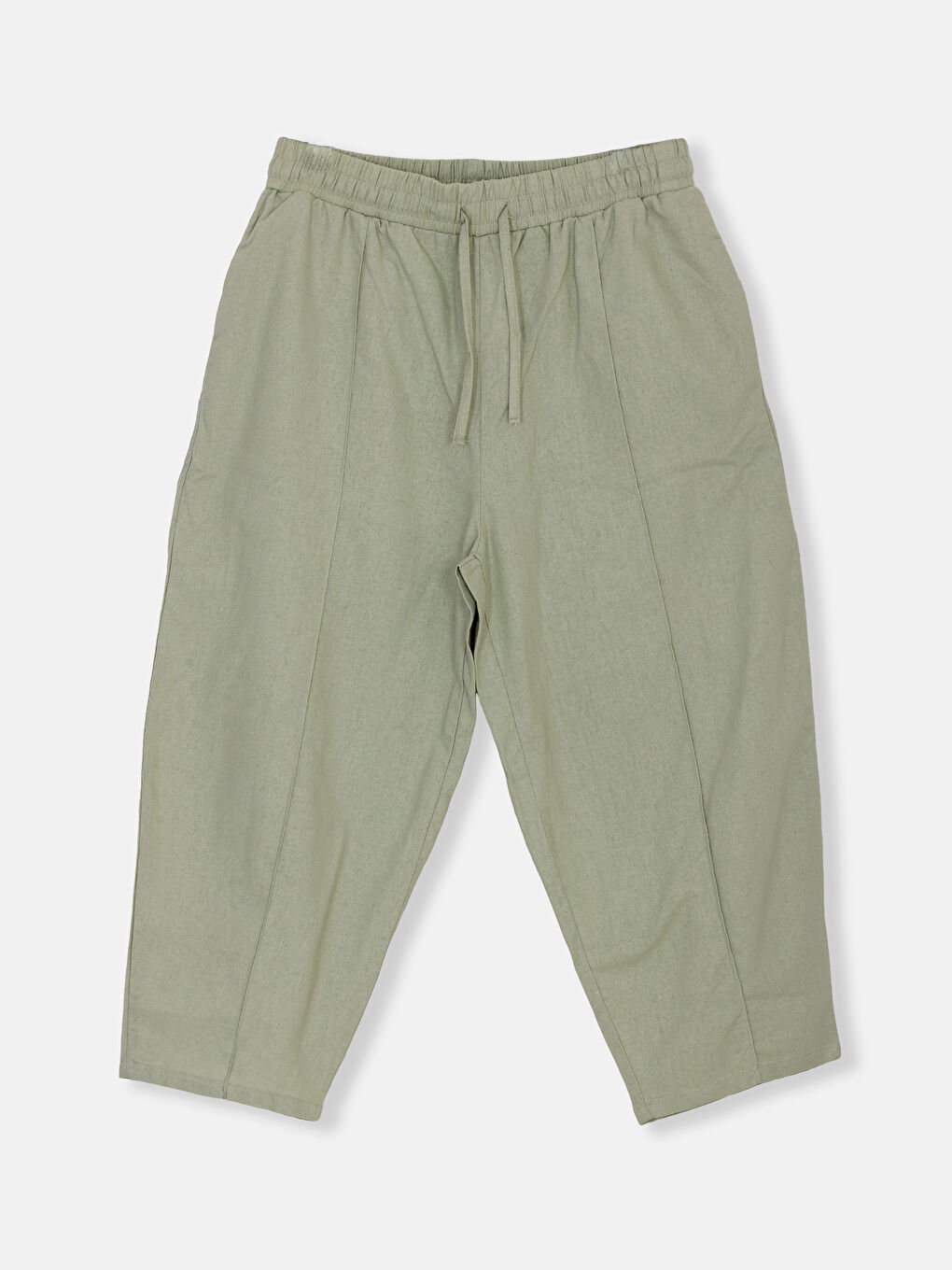 Carrot Fit Plain Linen Blend Women's Trousers -S48948Z8-YA3
