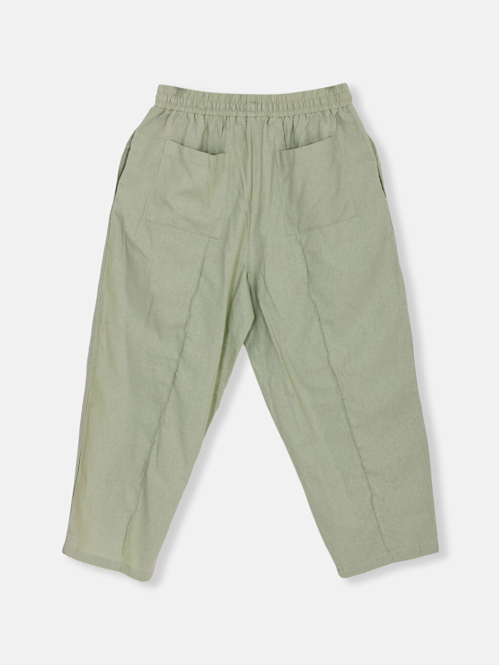 Carrot Fit Plain Linen Blend Women's Trousers -S48948Z8-YA3