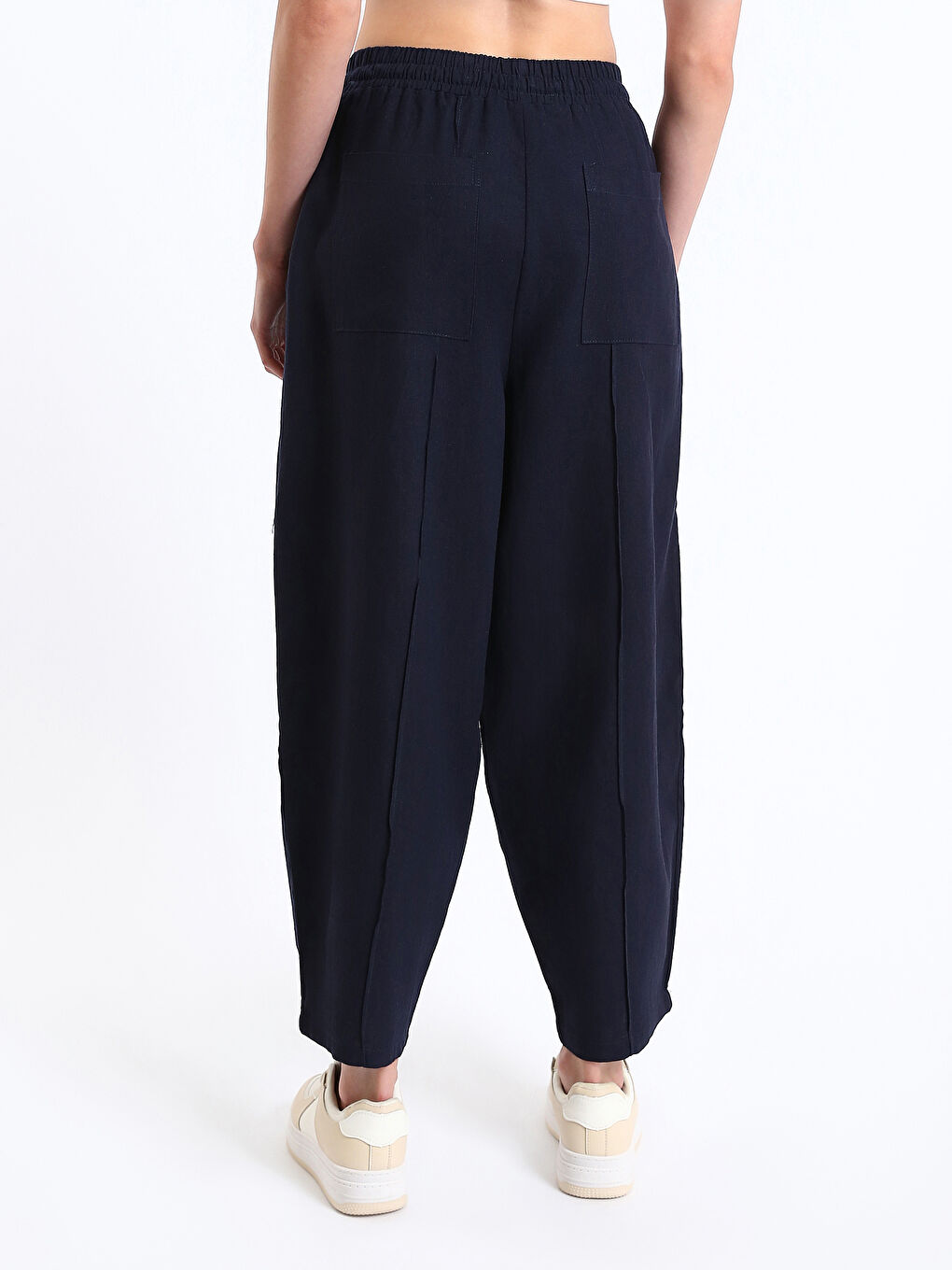 XSIDE Šargarepa Fit Jednostavne Pantalone od Mešavine Lana za Žene -S48948Z8-VL7