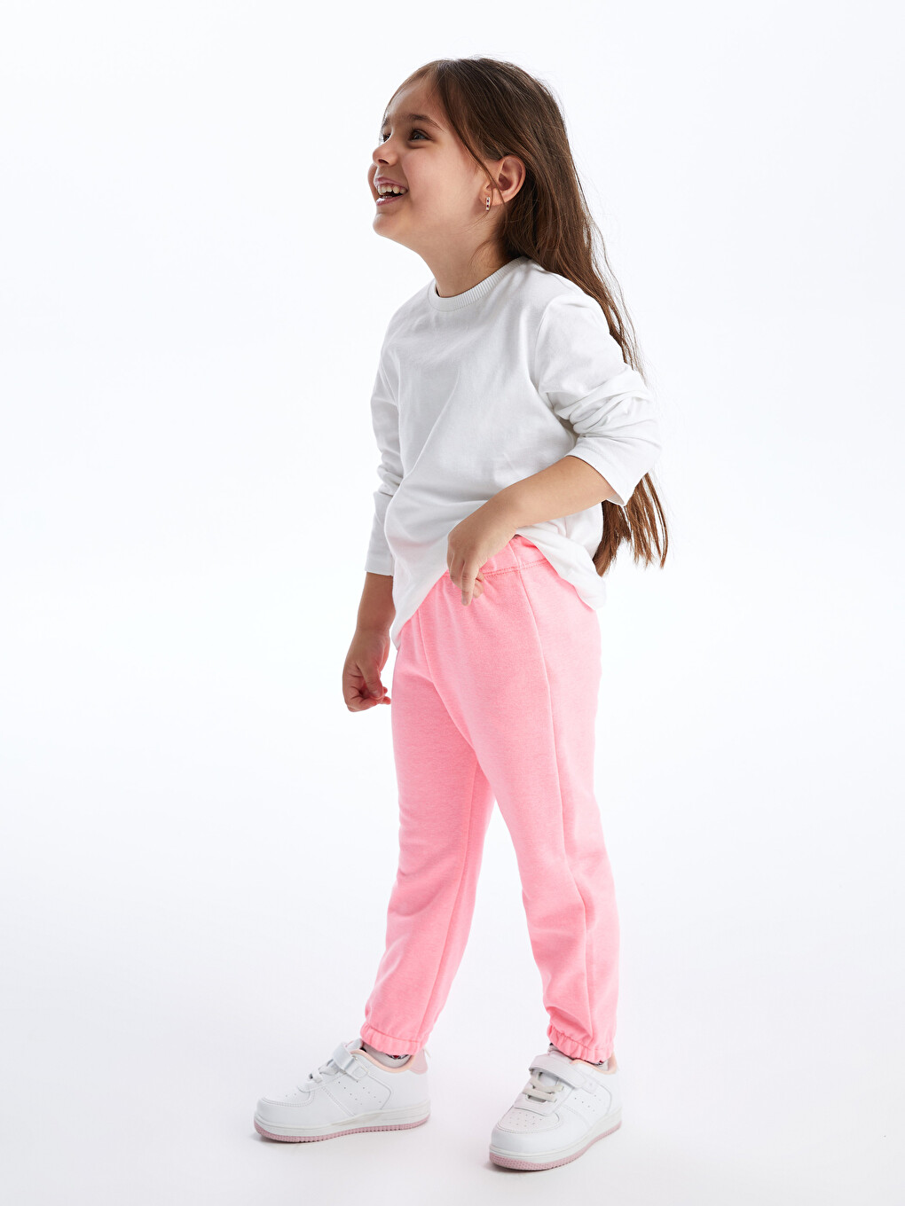 Pantaloni de Trening pentru Fete cu Talie Elastică-1
