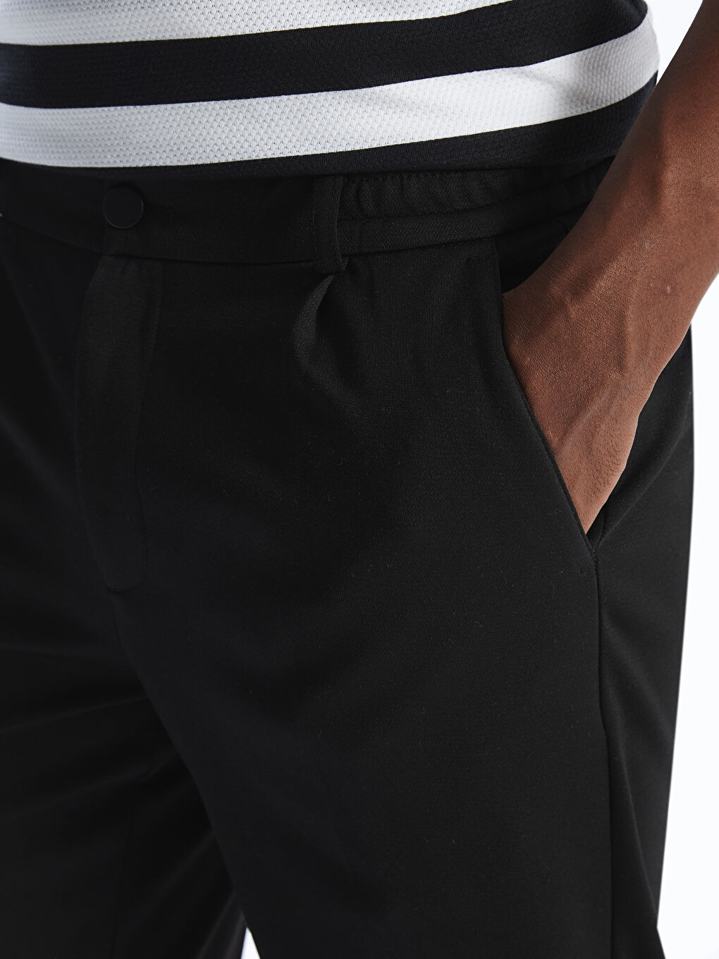 Siyah Slim Fit Erkek Pantolon-3