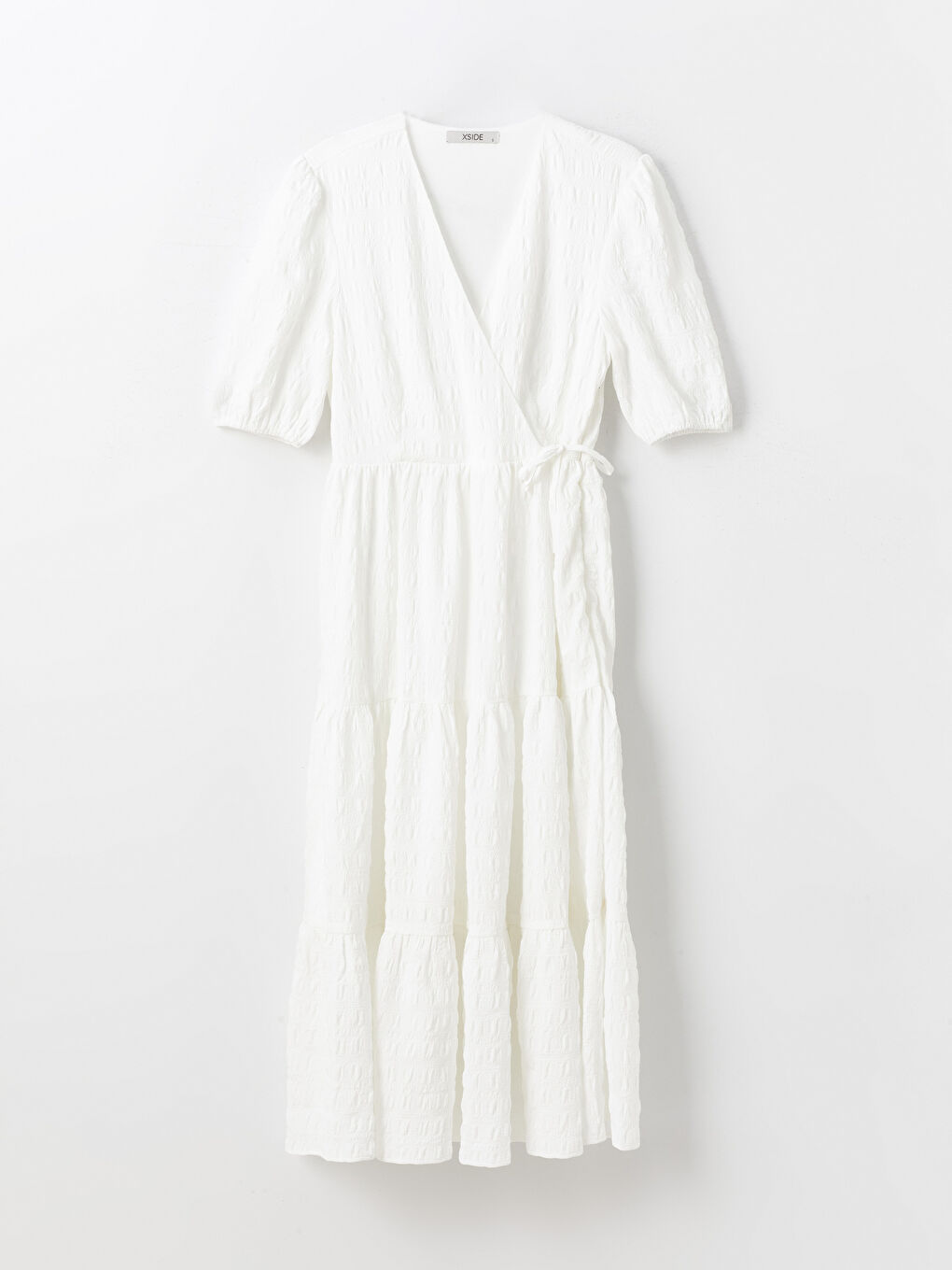 Double Breasted Collar Plain Short Sleeve Women's Dress -S48972Z8-KE8