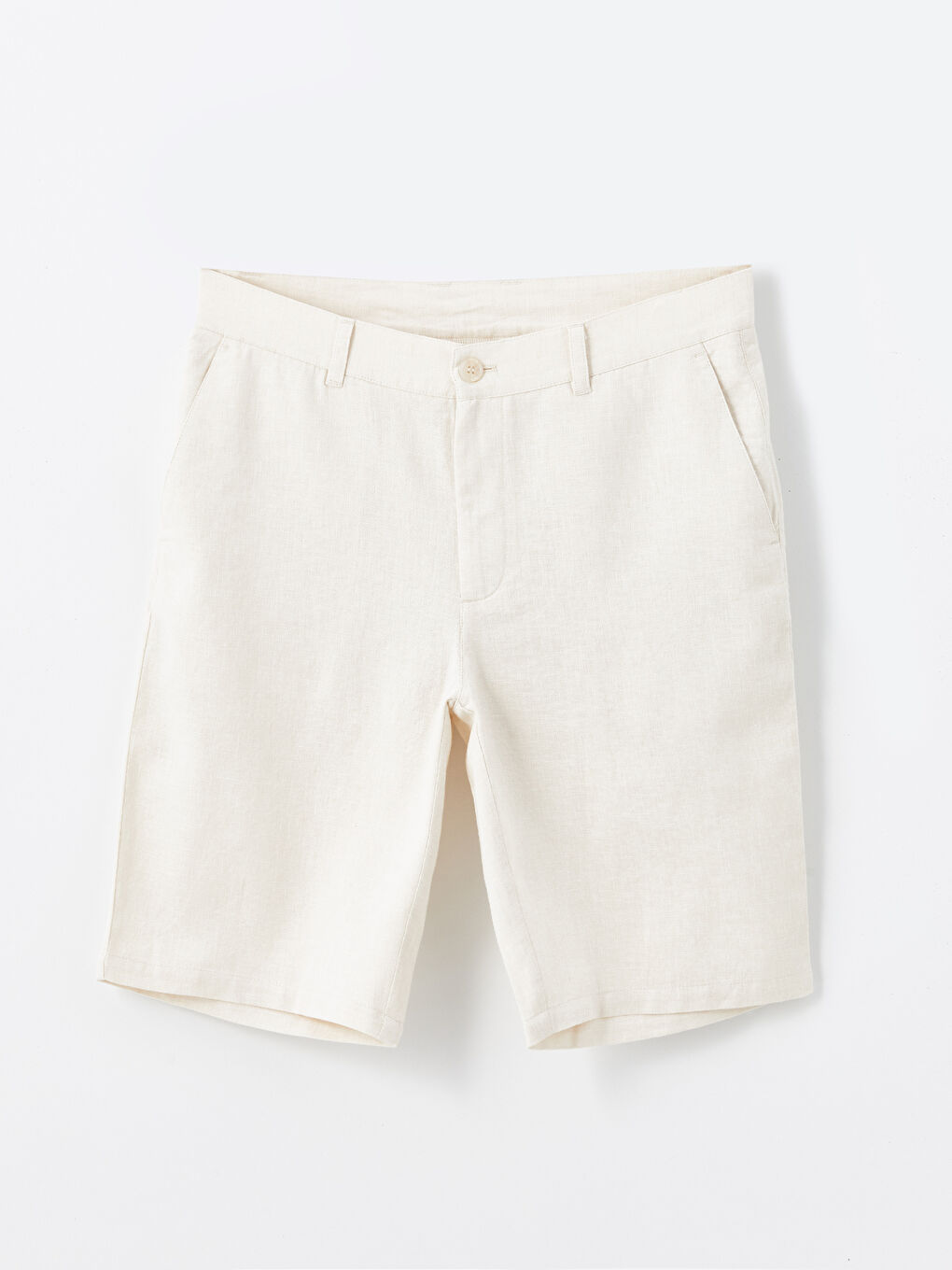 Slim Fit Linen Blend Men's Shorts -S48974Z8-FWZ