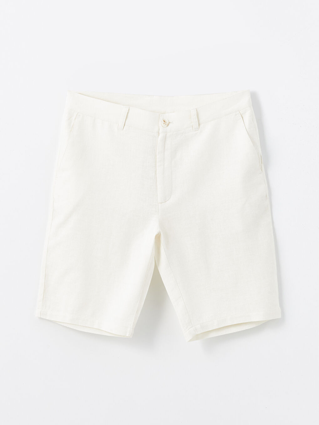Slim Fit Linen Blend Men's Shorts -S48974Z8-R9J