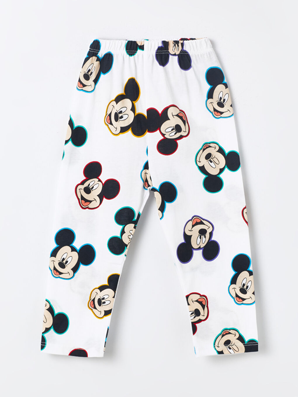 LCW baby Ekru Gömlek Yaka Uzun Kollu Mickey Mouse Baskılı Erkek Bebek Pijama Takım - 2