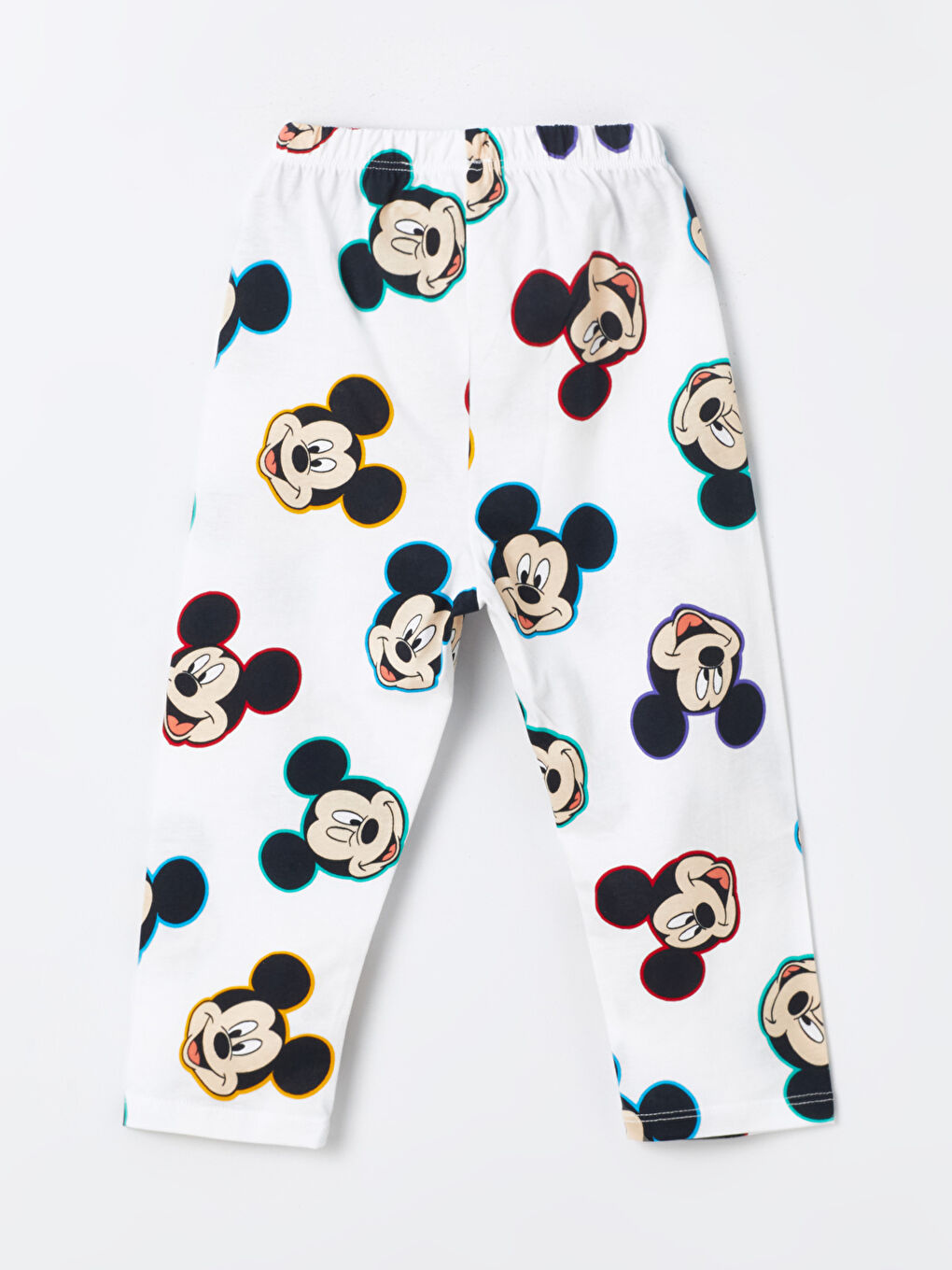 LCW baby Ekru Gömlek Yaka Uzun Kollu Mickey Mouse Baskılı Erkek Bebek Pijama Takım - 4