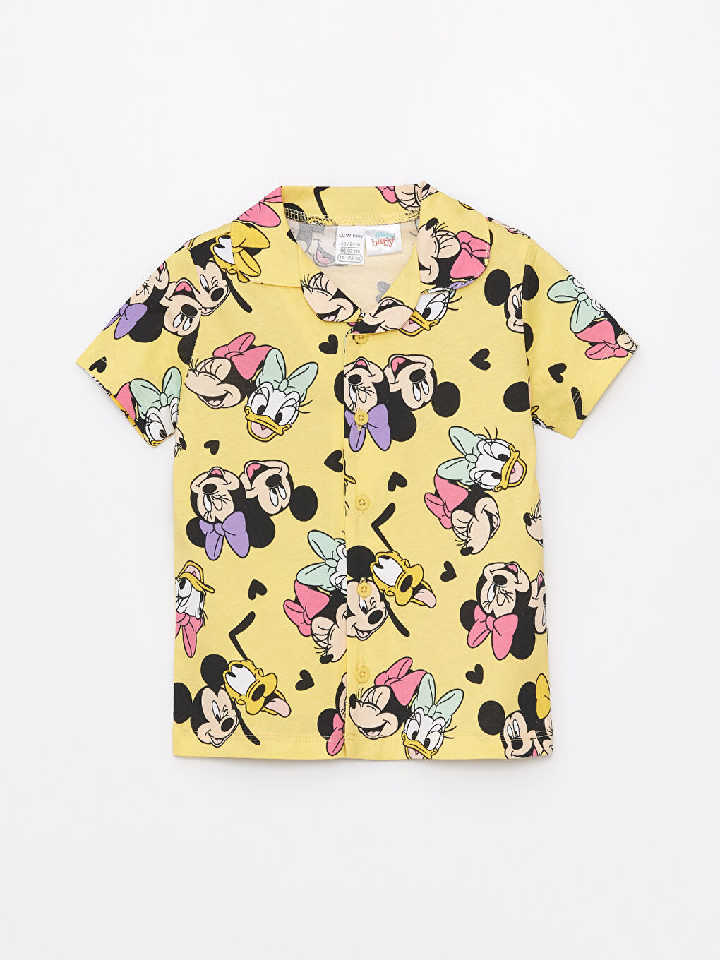 Polo Collar Short Sleeved Minnie Mouse Printed Baby Girl Pajamas Set -S49013Z1-LU9