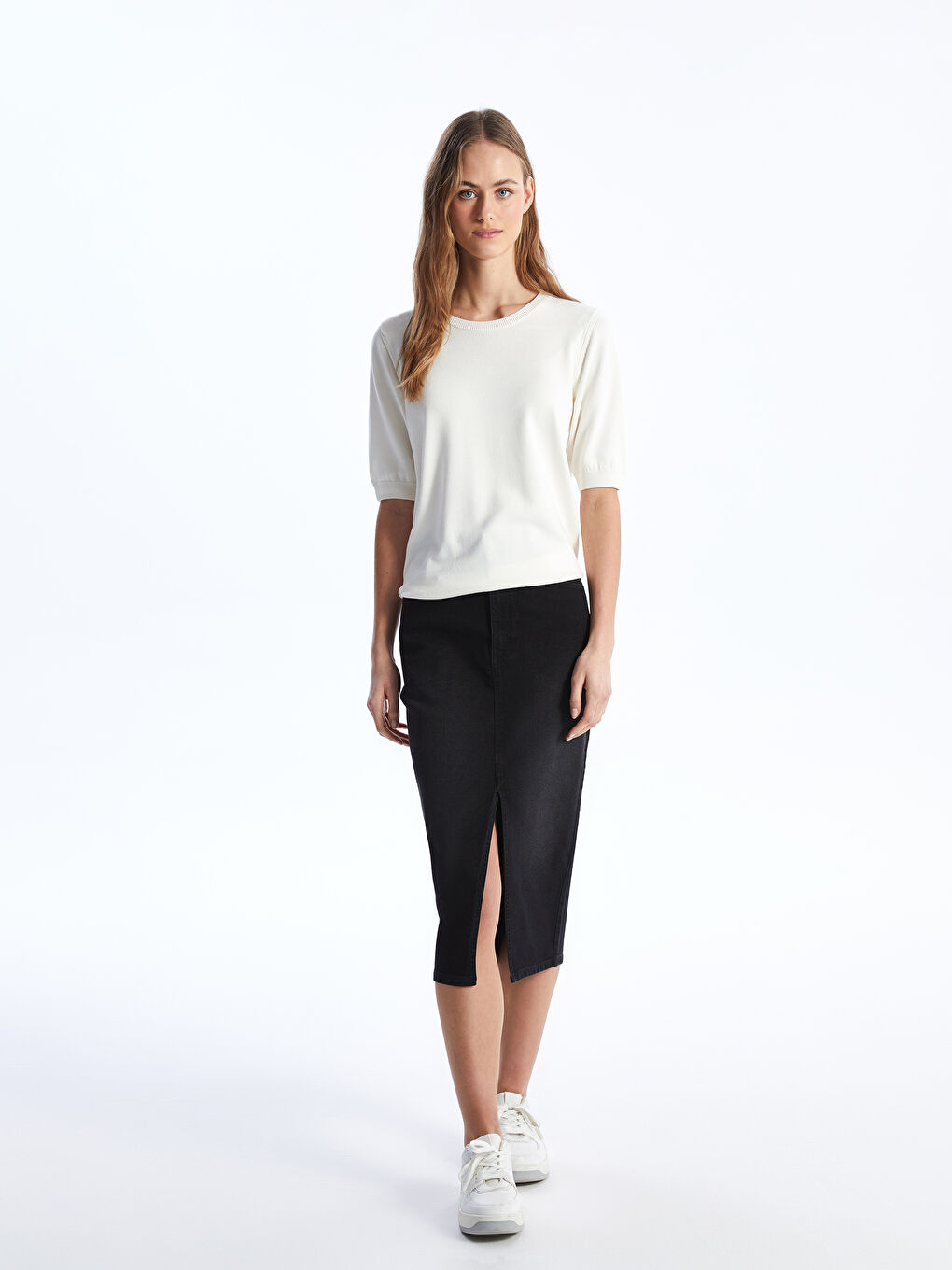 Slim Fit Women's Denim Skirt -S49069Z8-326