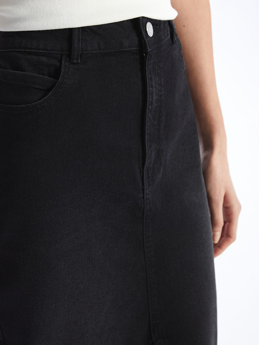 Slim Fit Women's Denim Skirt -S49069Z8-326